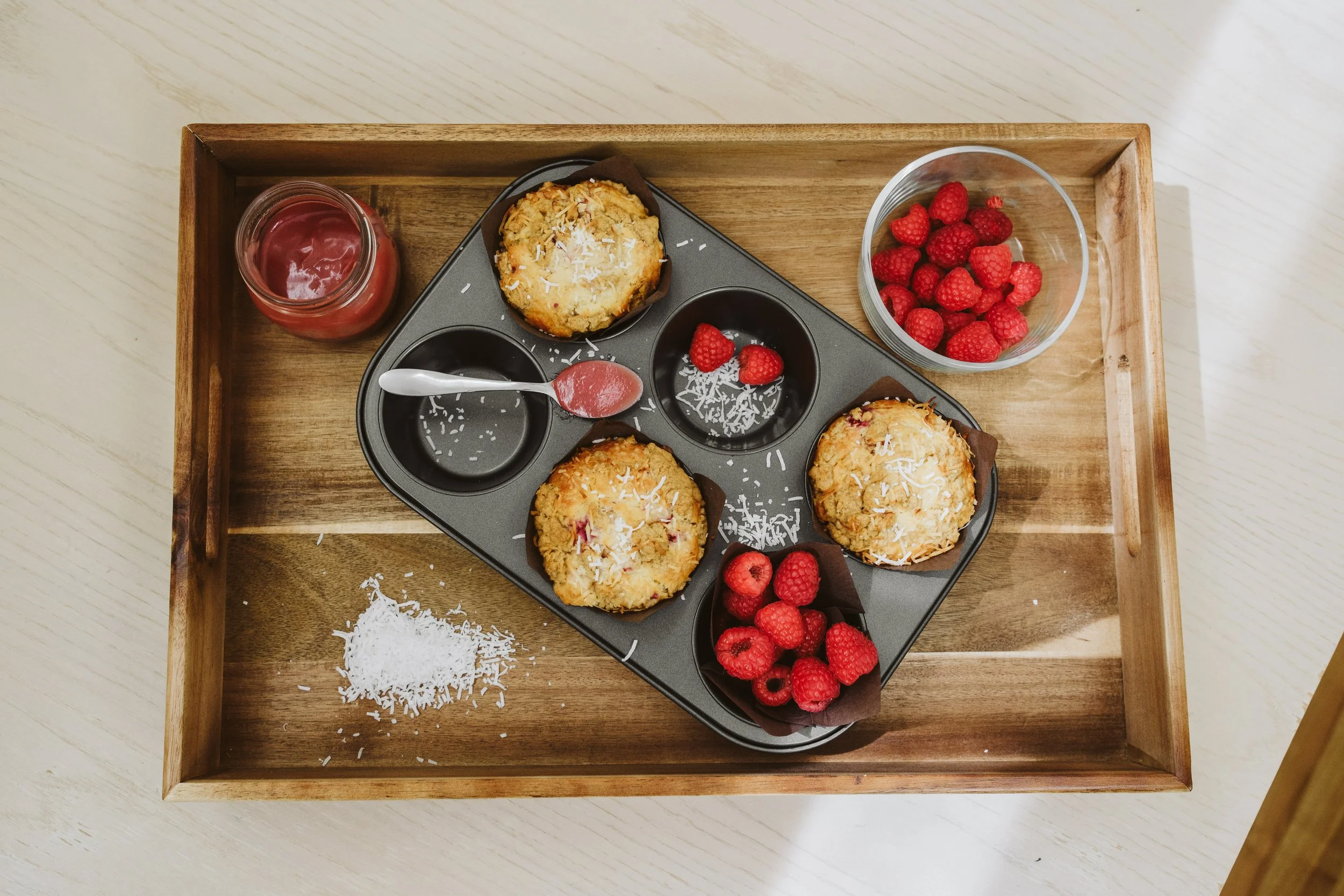 Raspberry and Coconut Muffins - Crumuffin