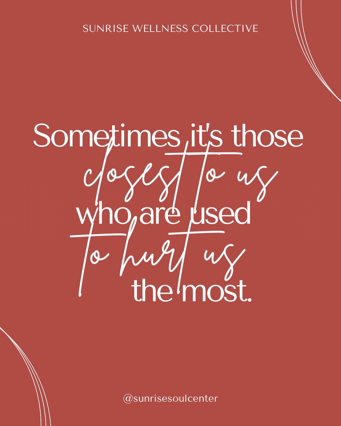 Not that we need the reminder but we need the reminder. Sometimes it&rsquo;s those closest to us that can cause the most pain. Because we care. Even at times we care too much and allow them space to do us more harm than good. 

We can choose to heal.