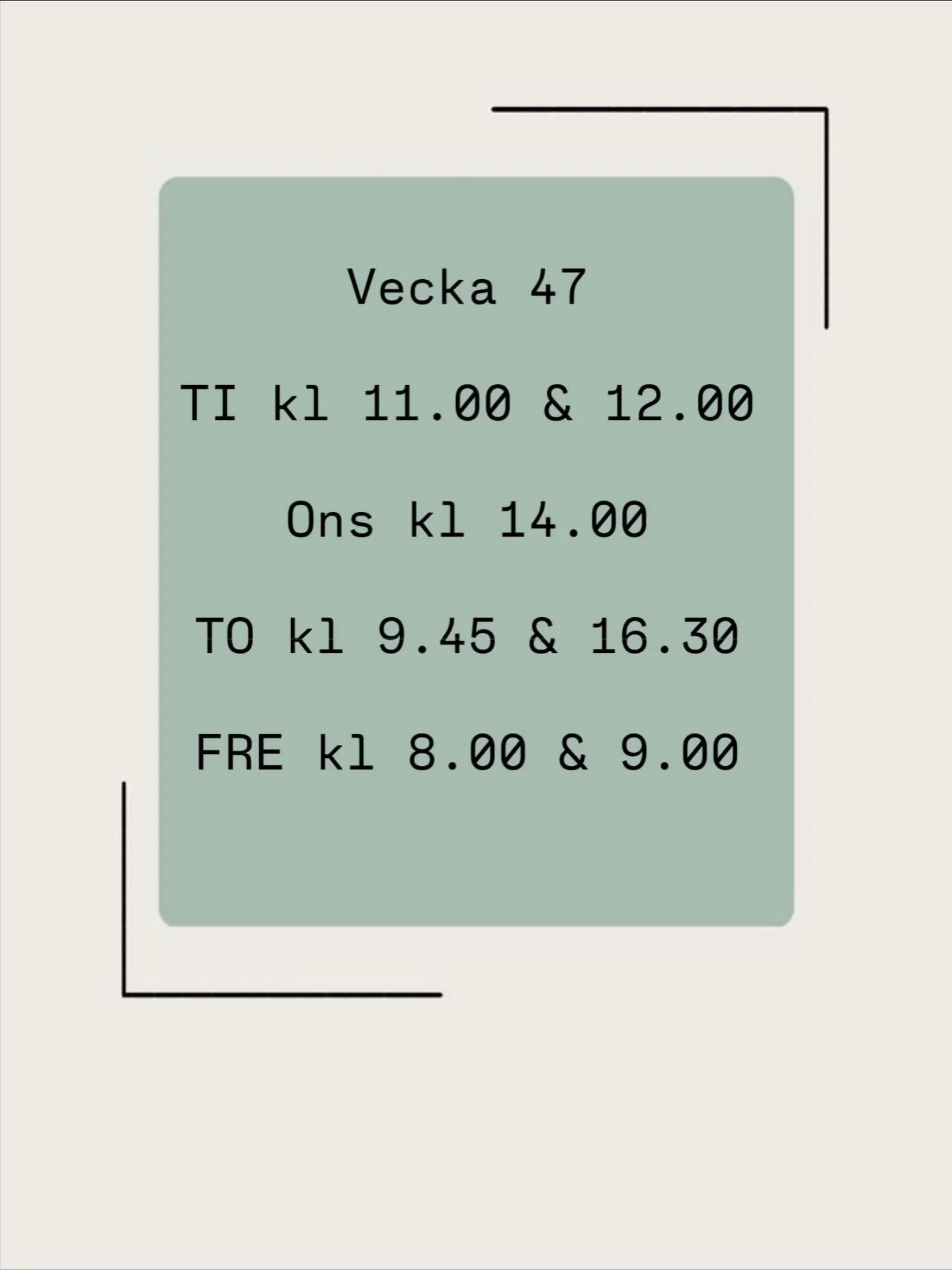 Lediga tider vecka 47! Ring 019-2782995 f&ouml;r att boka eller boka via v&aring;ra hemsidor