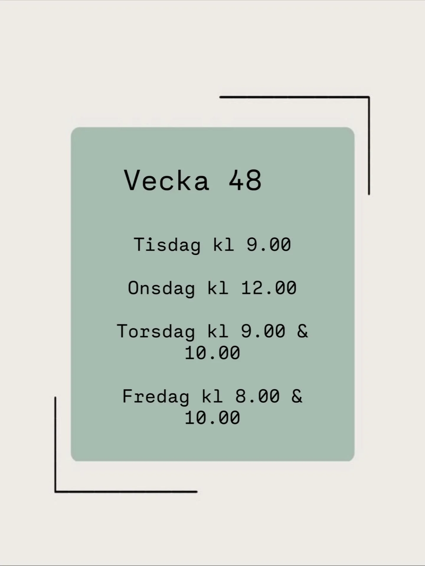 Lediga tider vecka 48, ring 019-2782995 f&ouml;r att boka eller boka via v&aring;ra hemsidor.