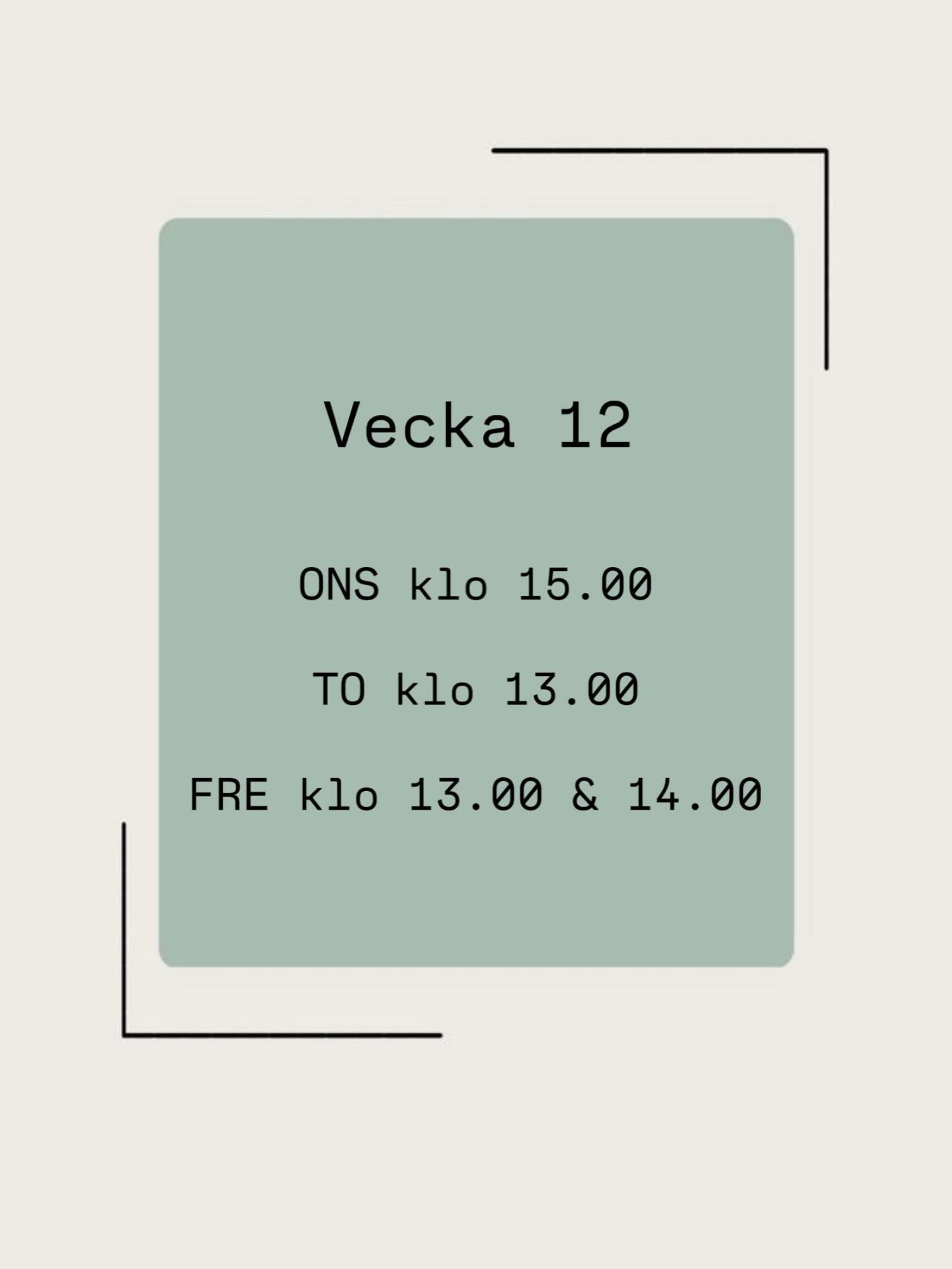 Lediga tider vecka 12! Ring 019-2782995 f&ouml;r att boka eller boka via v&aring;r hemsida