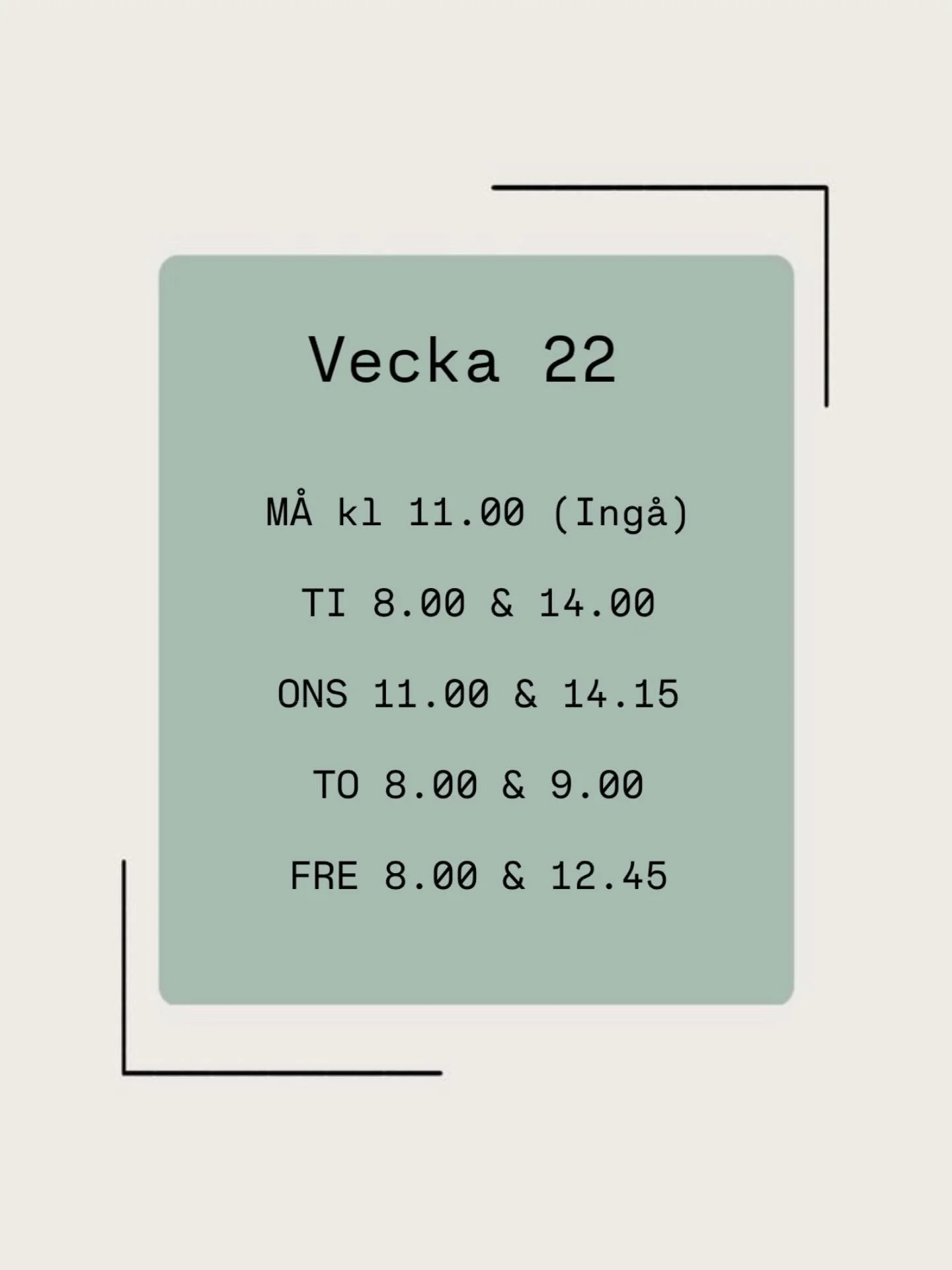 Lediga tider vecka 22. Boka via v&aring;ra hemsidor eller genom att ringa 019-2782995