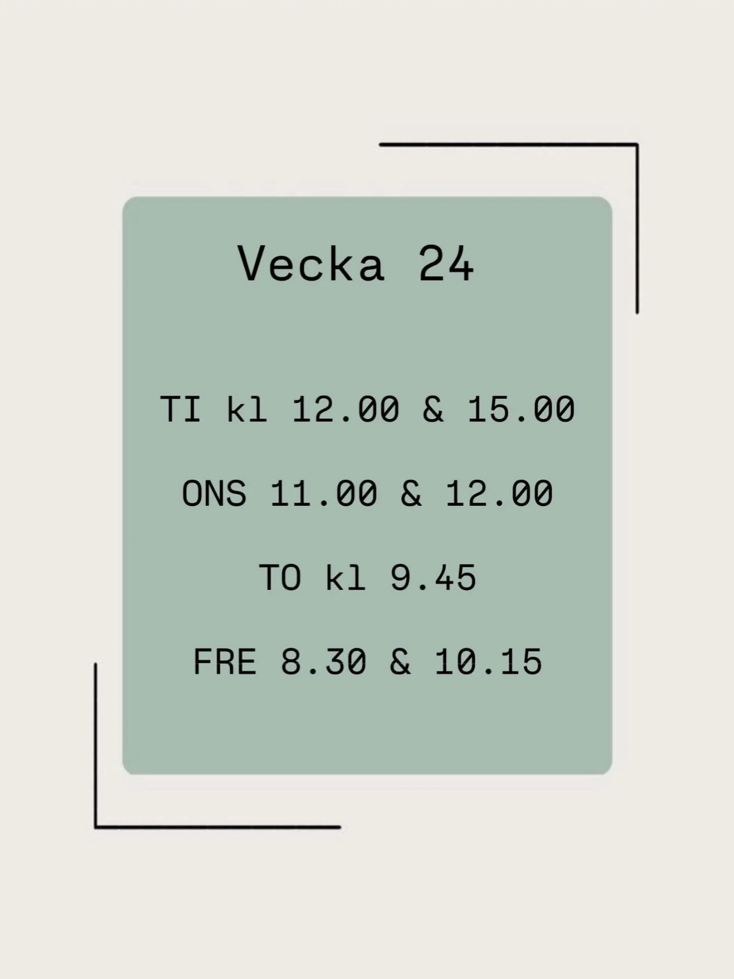Lediga tider vecka 24. Finns att boka via v&aring;ra hemsidor eller p&aring; 019-2782995