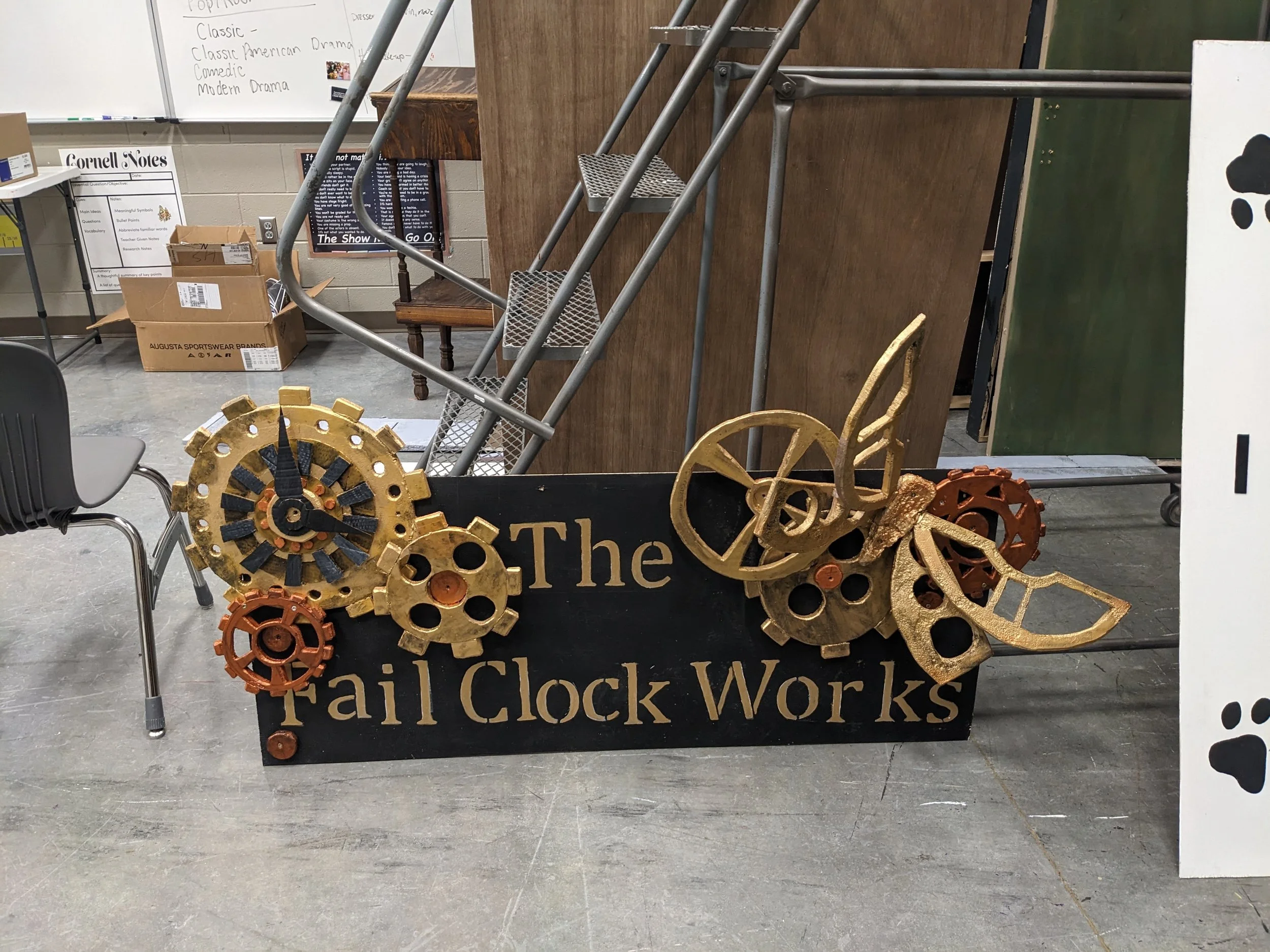 THE FAIL CLOCK WORKS SIGN
2023
foam
made for high school play in garden city high school for the show failure of a love story