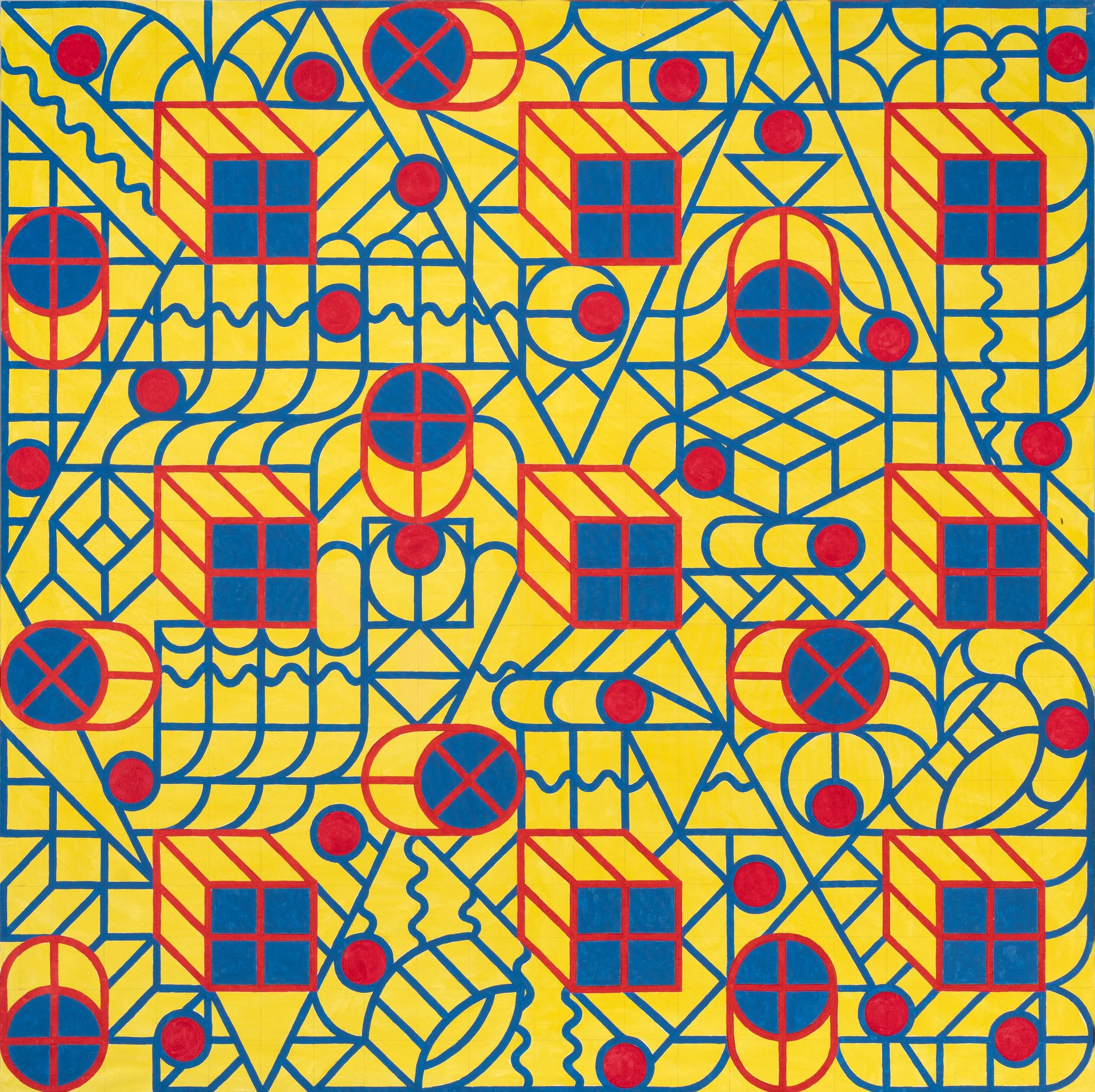 A.M.A.R.6, 2018, Mixta sobre tela, 195 x 195 cm