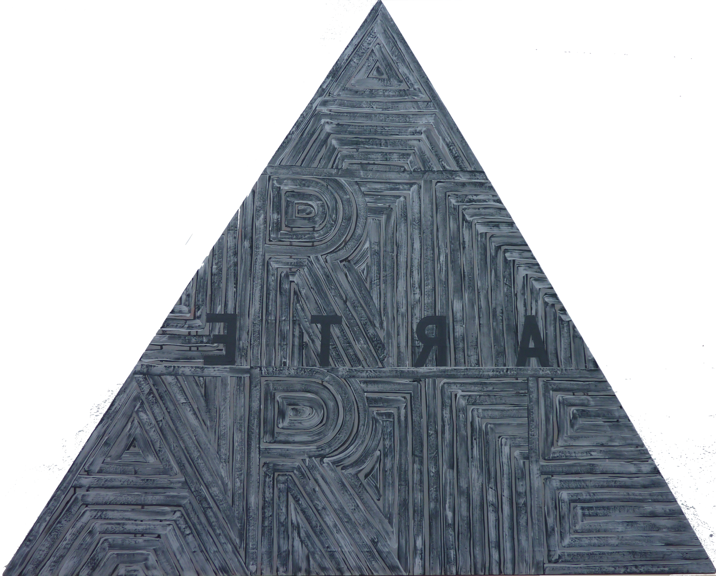 Triangulo, 2000, Mixta sobre tela, b 140 x h 120 cm