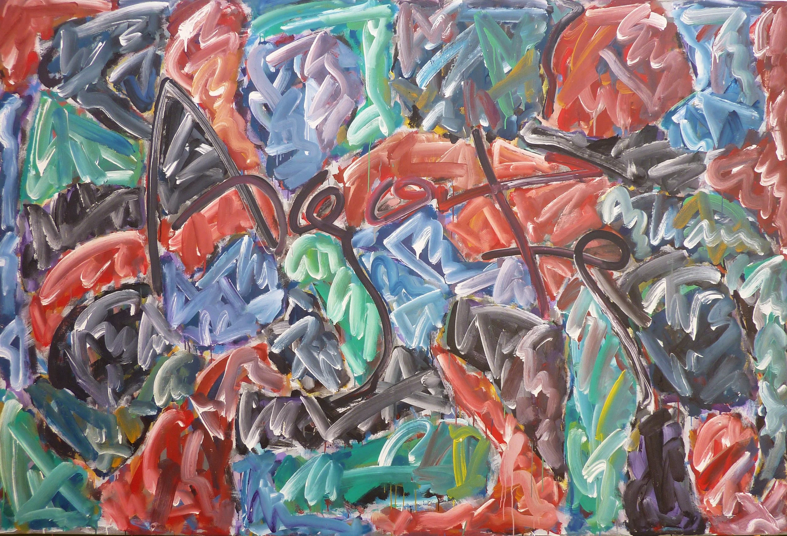 Figuración III, 1982, Mixta sobre tela, 175 x 260 cm