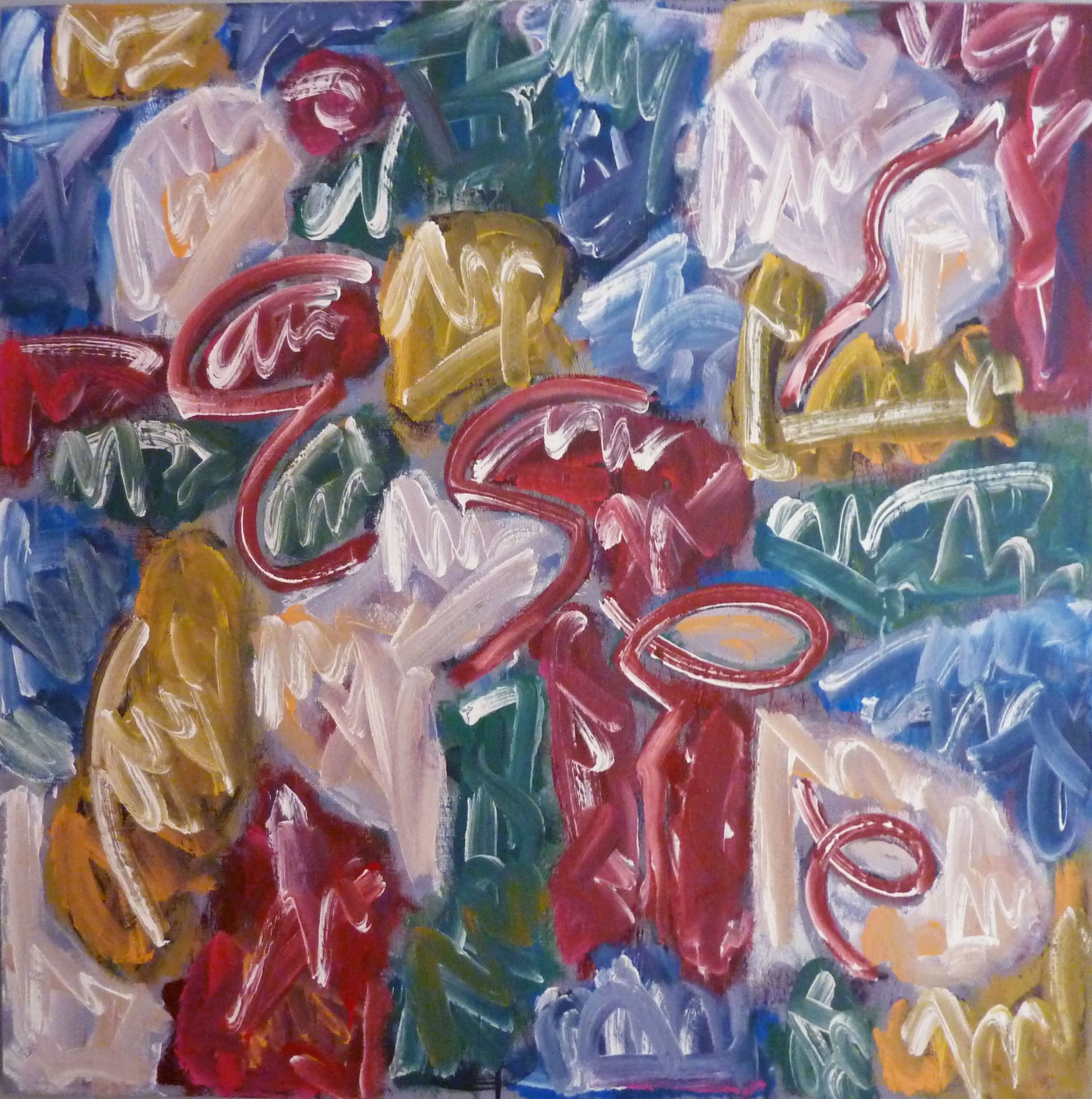 Sin título, 1980, Mixta sobre tela, 130 x 130 cm
