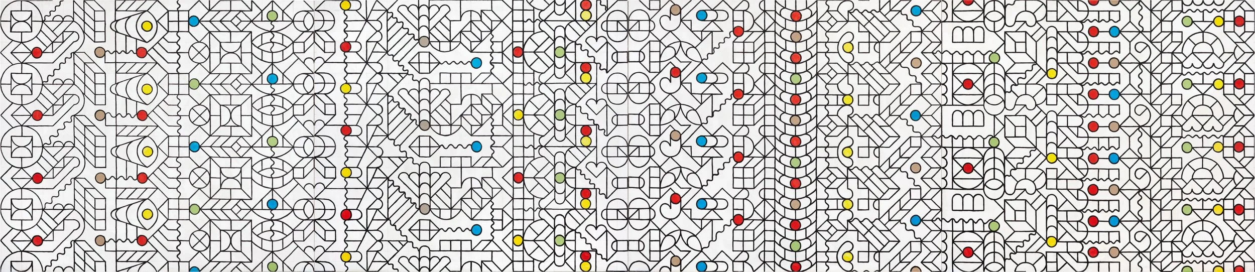 Continúa pintura continua, 2010, Acrílico sobre loneta, 260 x 1200 cm