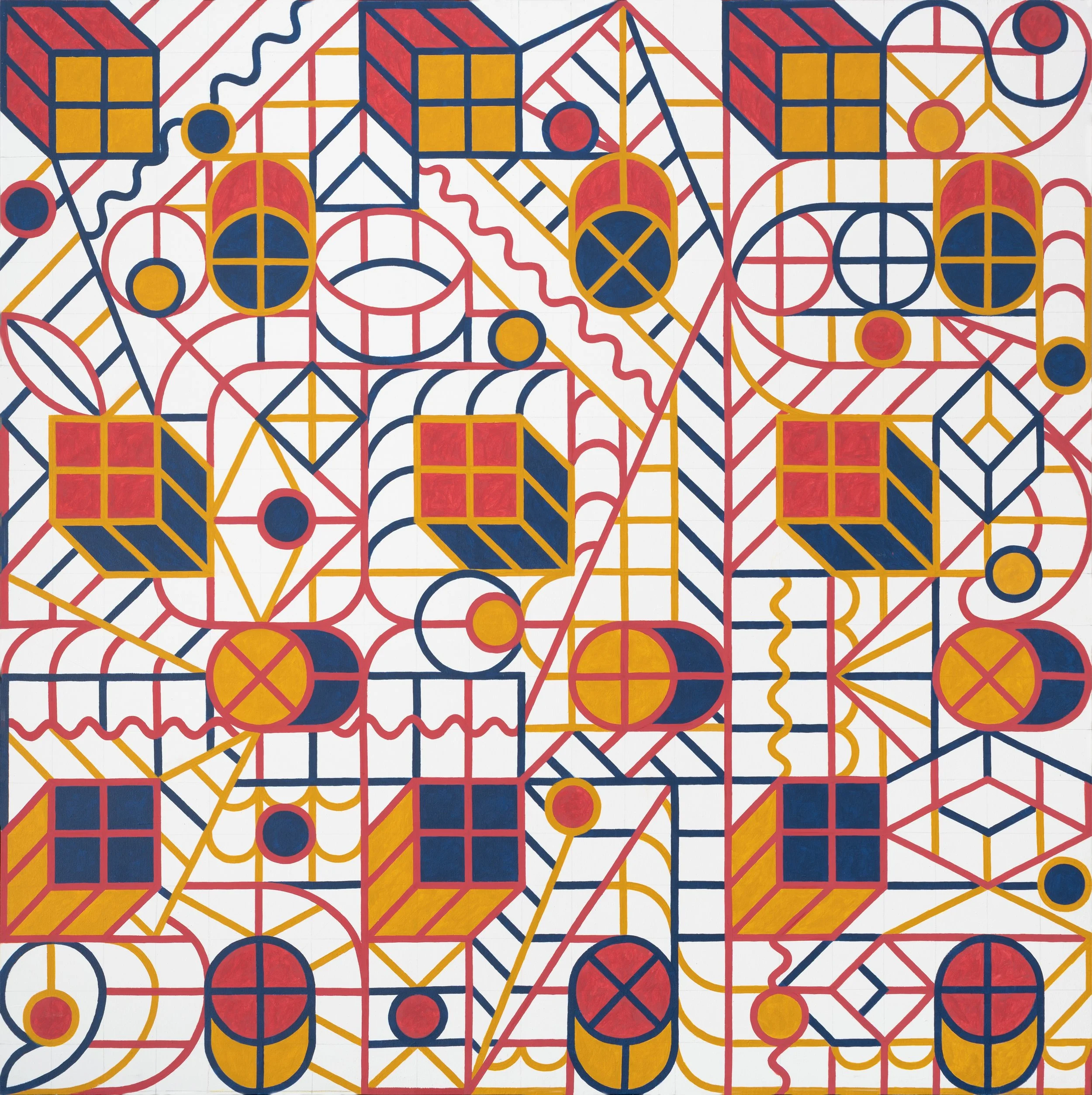 B.R.O.A.1, 2017, Mixta sobre tela, 195 x 195 cm