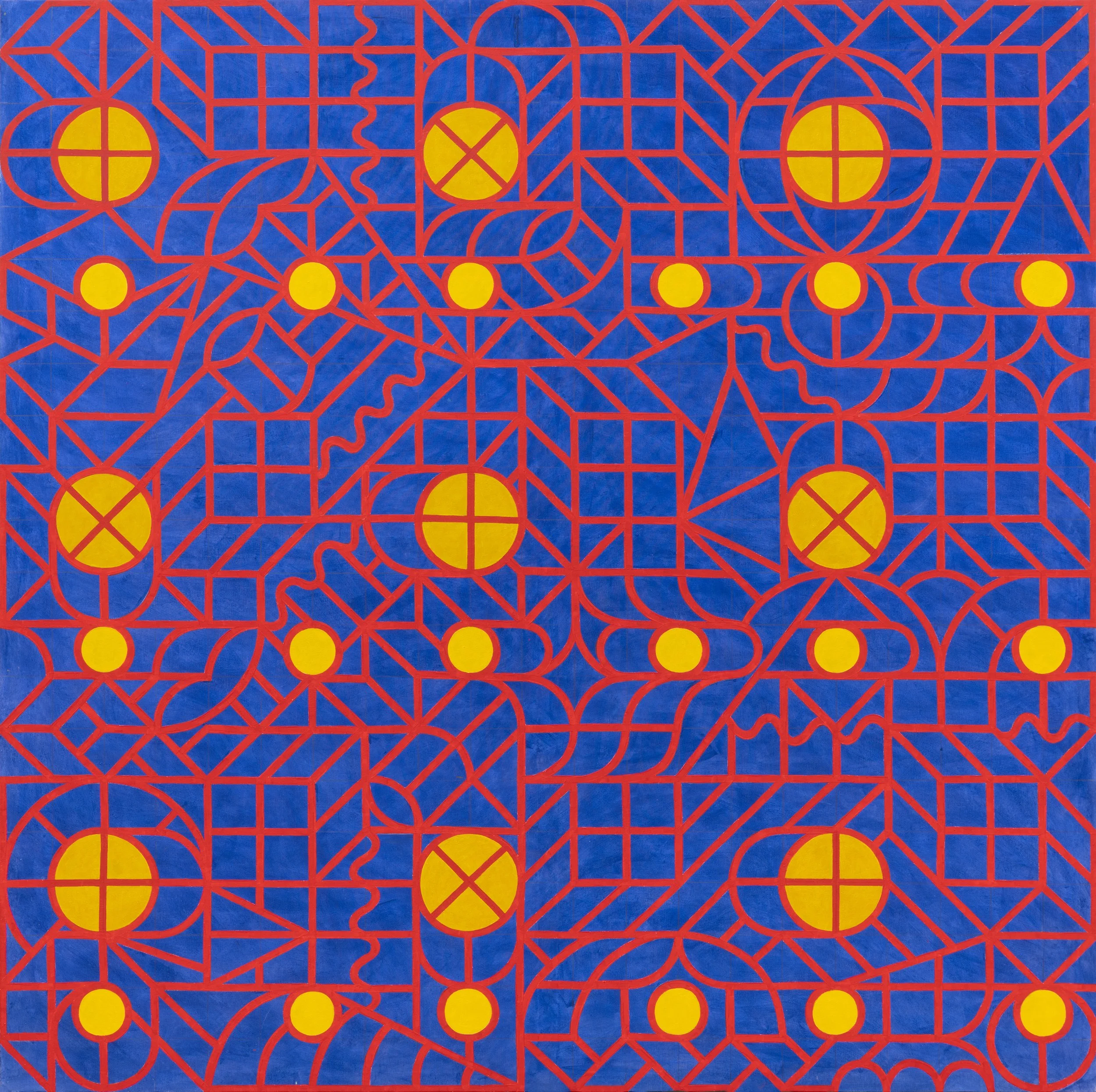 A.Z.R.A.8, 2018, Mixta sobre tela, 195 x 195 cm