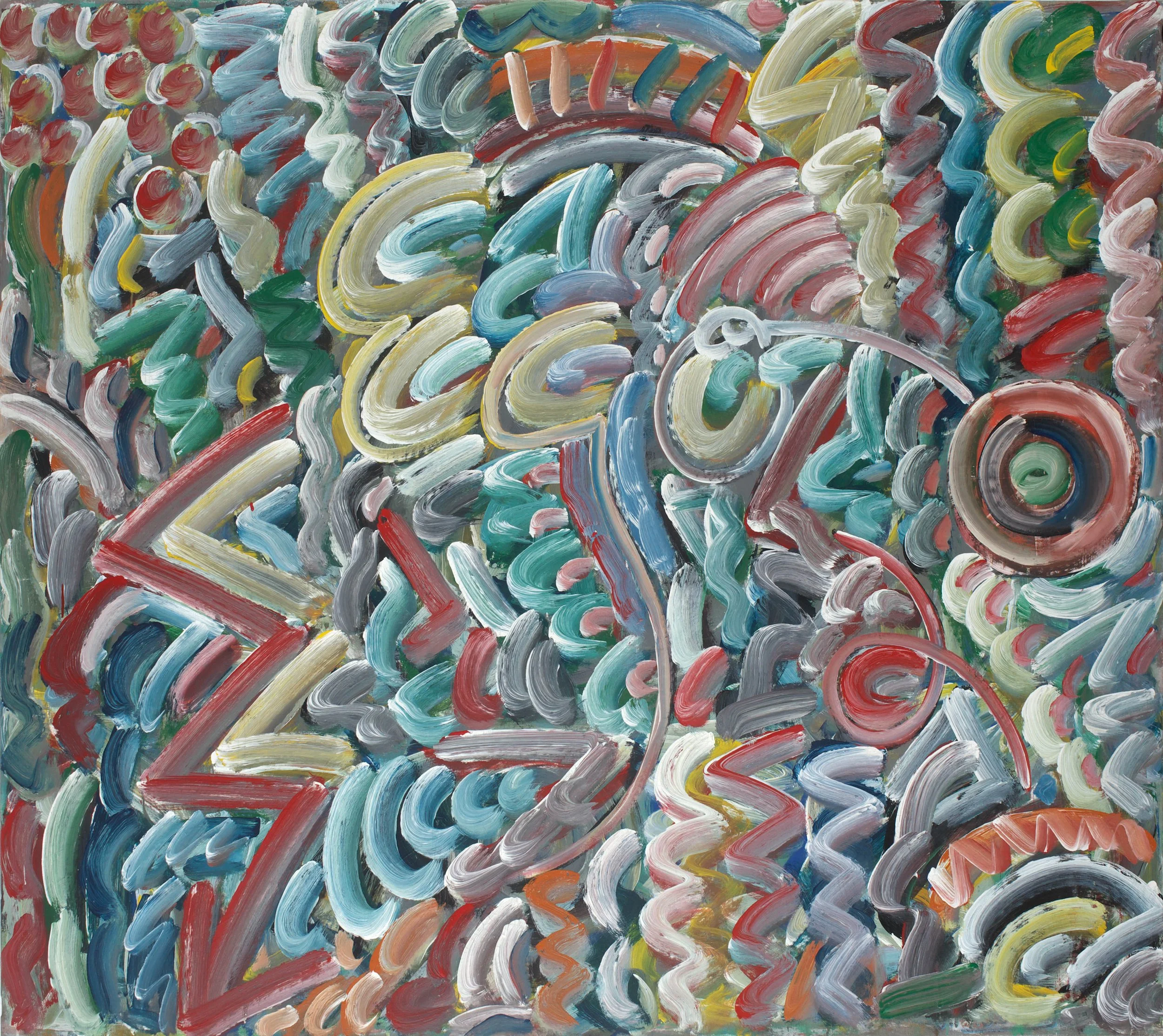Sin titulo, 1983, Mixta sobre tela, 175 x 195 cm