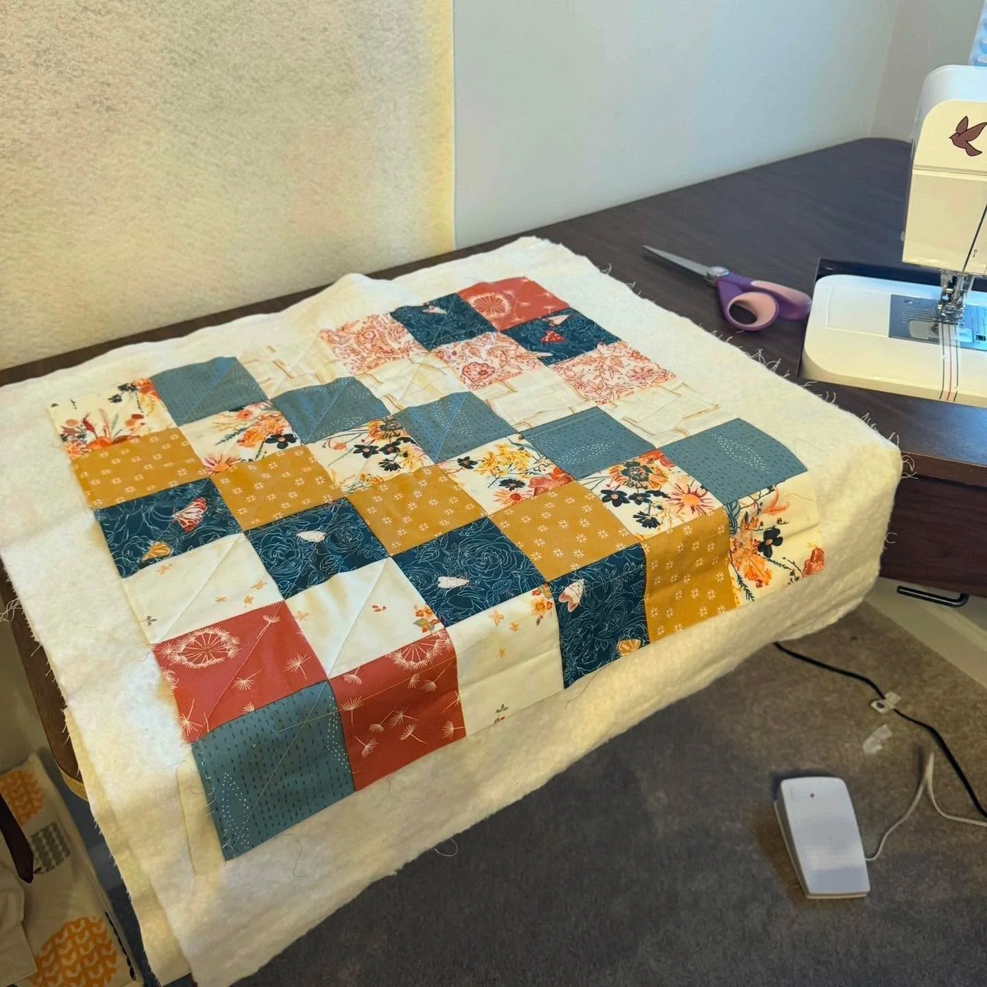 I&rsquo;ve been sick with Covid, but not too sick to make some progress on my pillow case!  I decided to do machine quilting instead of hand quilting like I normally do. (Partly to save time - and I&rsquo;m working on a knitting project as my &ldquo;