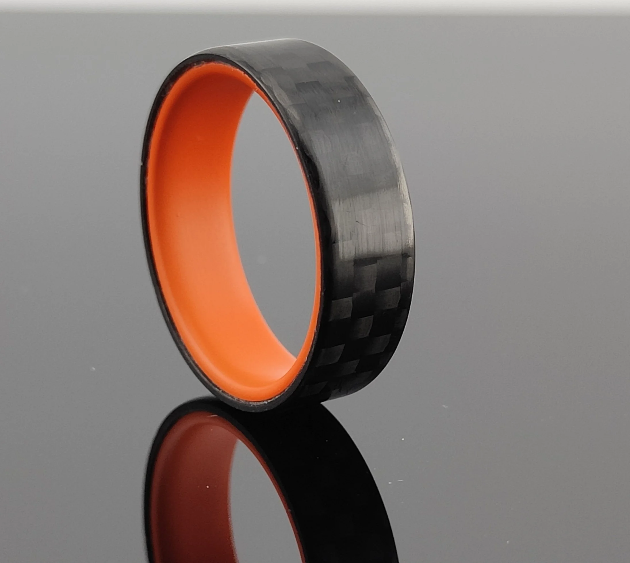 Signal Orange Carbon Fibre & Aluminium Ring — Signal Orange Ceramic-Coated Interior