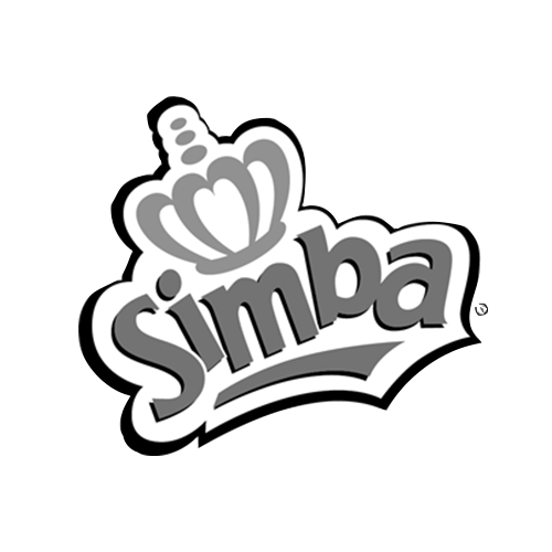 Bold logo with the word 'Simba' and a crown above the 'i', in black and white.