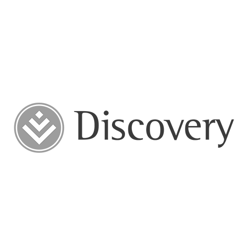 Discovery logo with a circular symbol and the word 'Discovery'