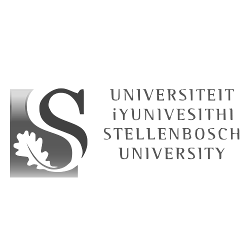 Logo of Stellenbosch University with the name in four languages and a stylized 'S' and leaf.