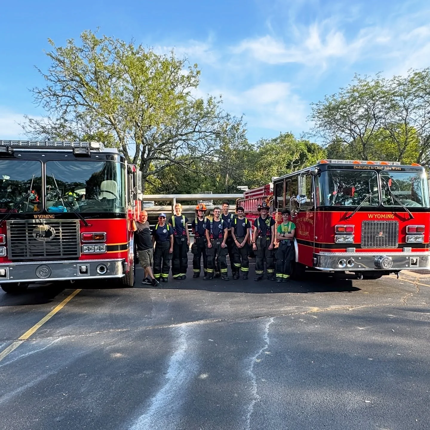 Wyoming Fire Cadets and a few newer firefighters spent some time training on Rescue Truck tools and operations today at the soon-to-be-demolished Hilltop School. 

Lt. Pagliaro took us through the truck compartment by compartment, equipping us with t