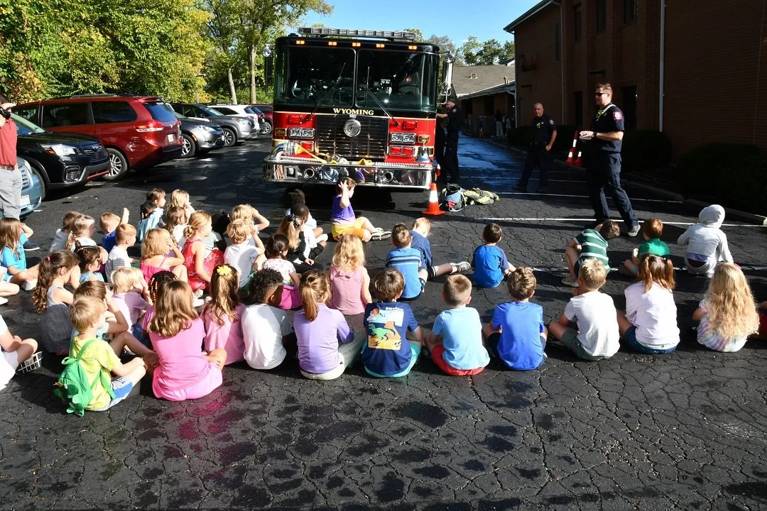 What a great way to kick off Fire Prevention week!  Today your Wyoming Fire Department volunteers visited the three elementary schools to teach fire safety. It is critical that kids know how to prevent fires and what to do in an emergency. Thanks to 