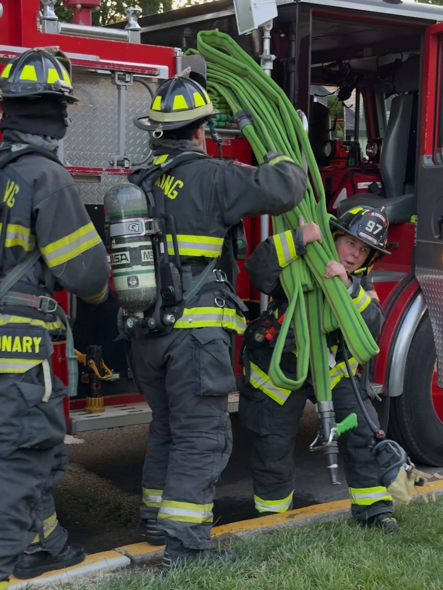 Tonight we practiced engine company evolutions, and worked out a lot of kinks, so to speak. 

If you have an interest in serving your community by becoming a volunteer firefighter, we&rsquo;d love to meet you and show you what we do. We train on Mond