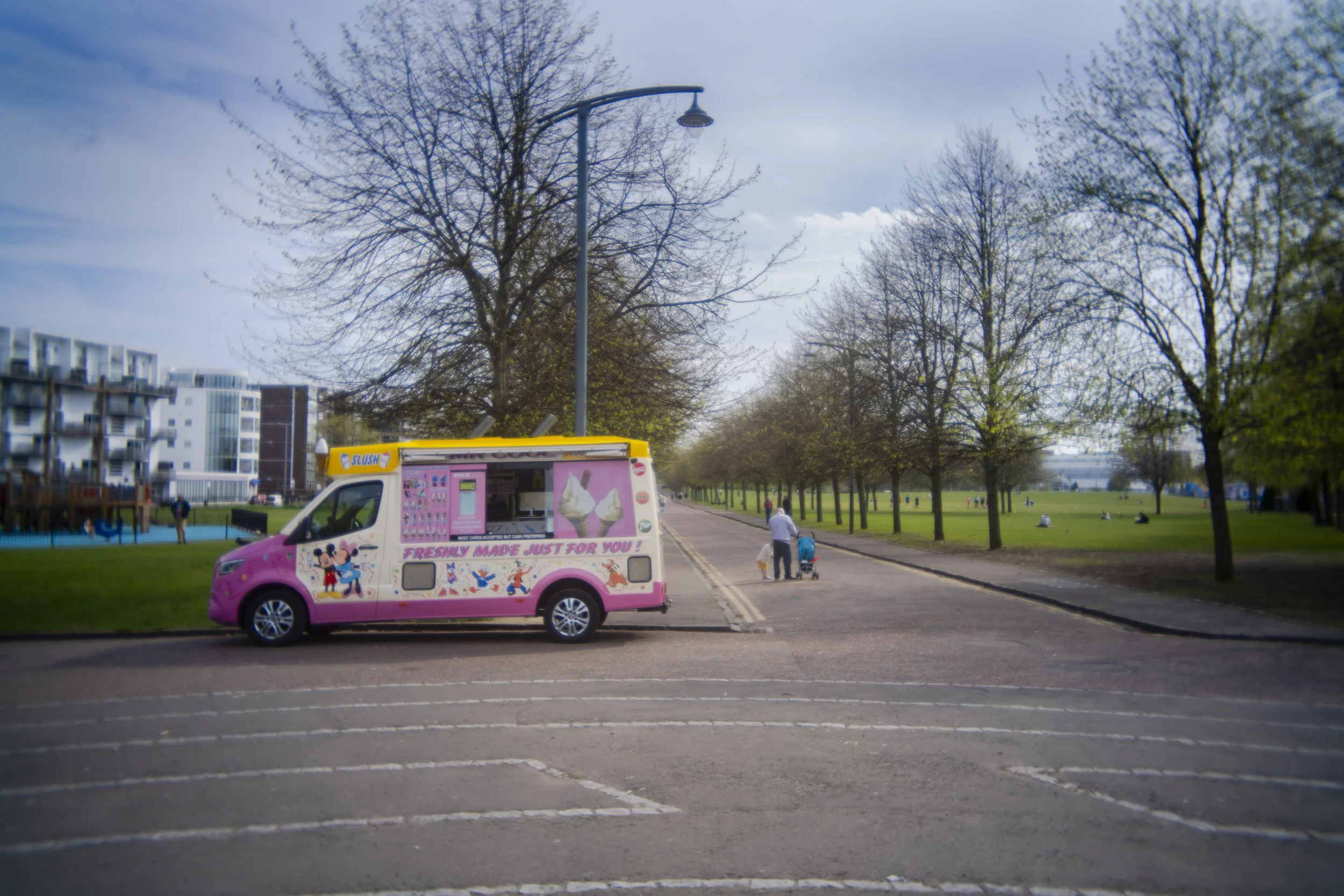 Ice Cream Van Glasgow Park Print, A4 Street Photography, Urban Wall Art