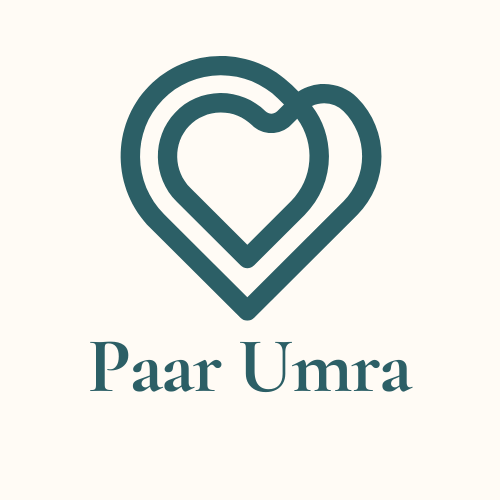 Programmlogo Paar Umra: Herzform mit zwei verbundenen Konturen – spirituelle Umra-Reise für Ehepartner, die ihre Liebe vor der Kaaba erneuern möchten