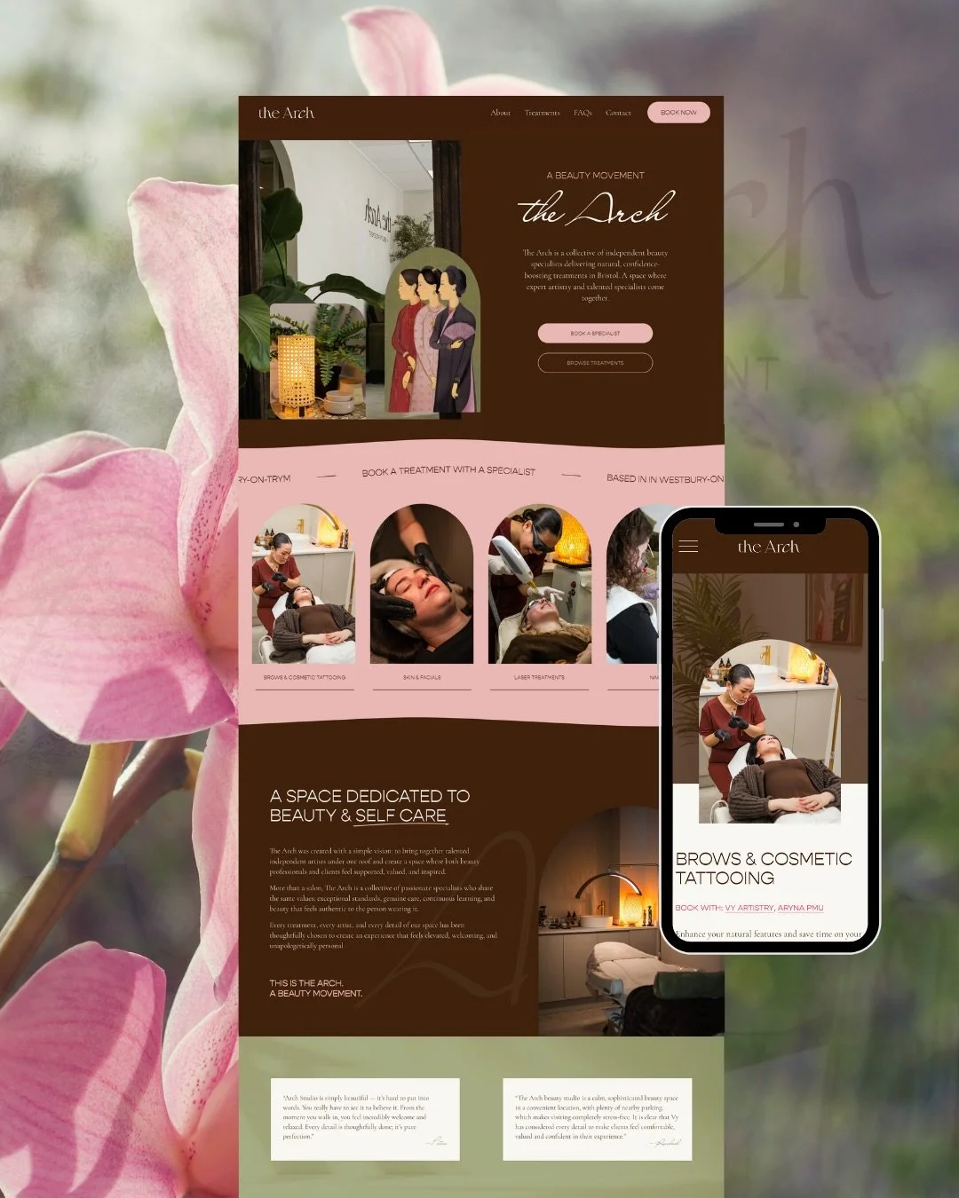 It&rsquo;s liveee 🌸🍵🌺🎋 new website for @archstudio.beauty

It&rsquo;s been a labour of love working with Vy to help bring The Arch website to life (it makes my job easier when the branding is a 10/10)

Think earthy, calm, cosy and Asian-inspired 