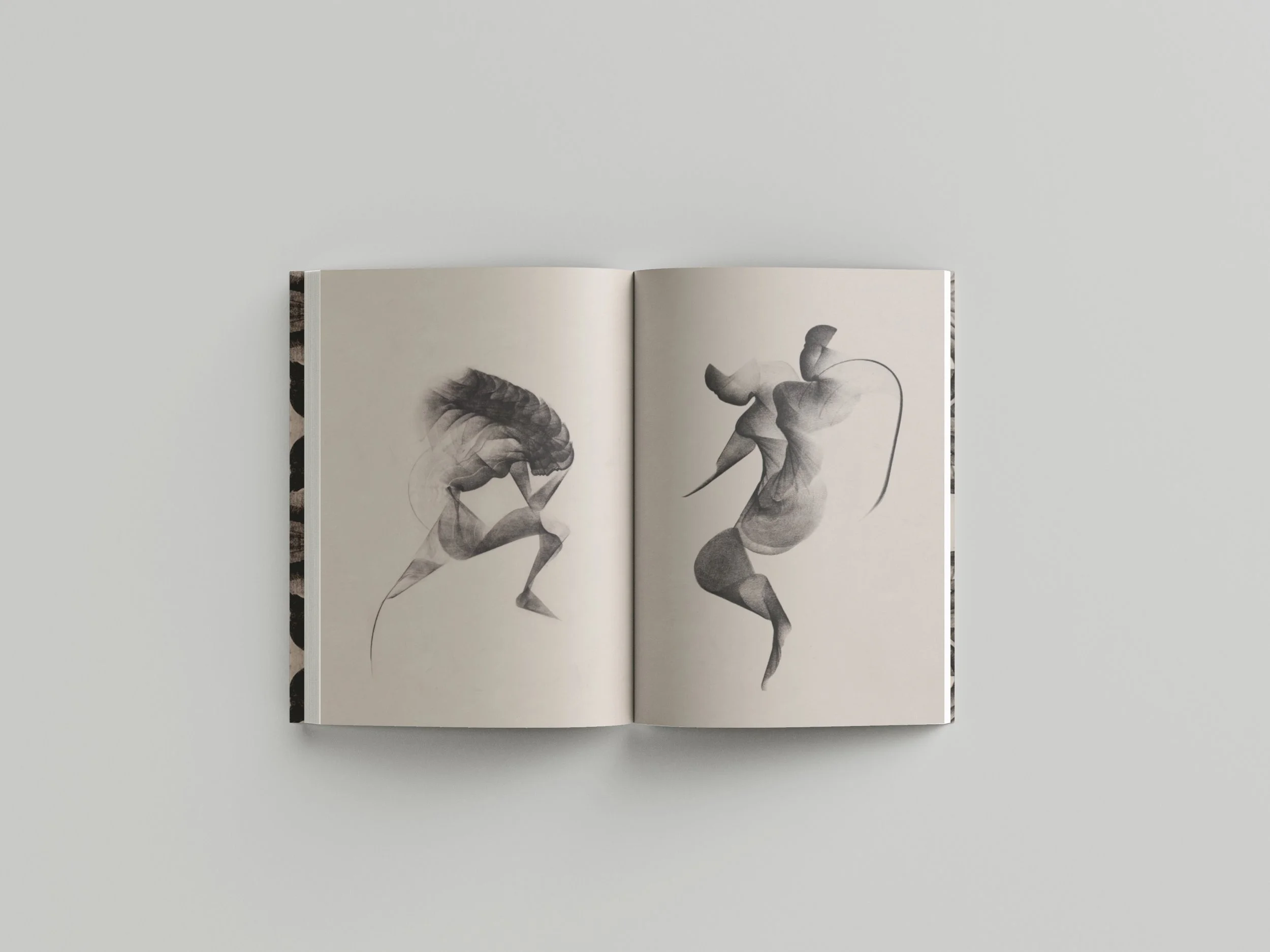 The Dance II — abstract figurative charcoal drawing by Rashad Al-Karooni, Richard Mille collaboration