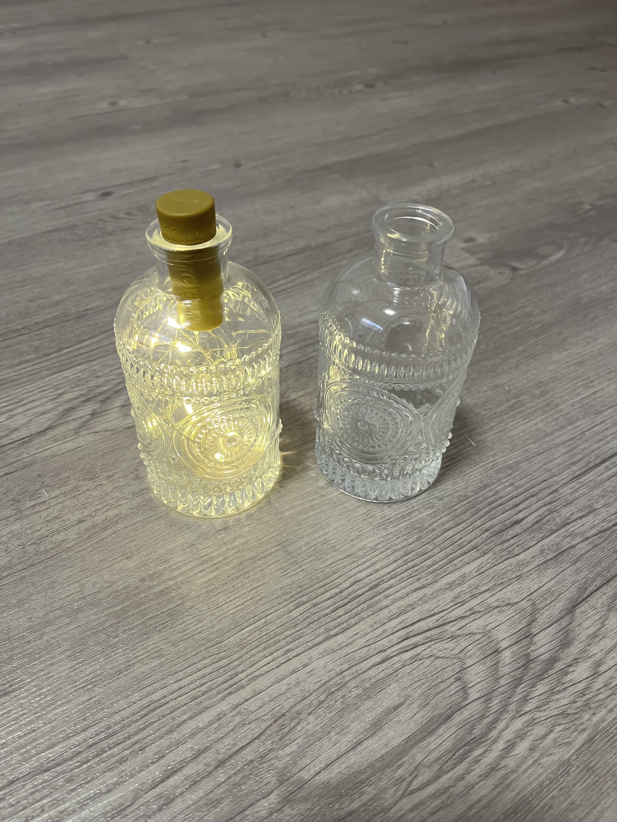 Boho-Stil Vasen Klarglas (auf Wunsch mit Lichterketten) 6,5cm x 12,5cm
