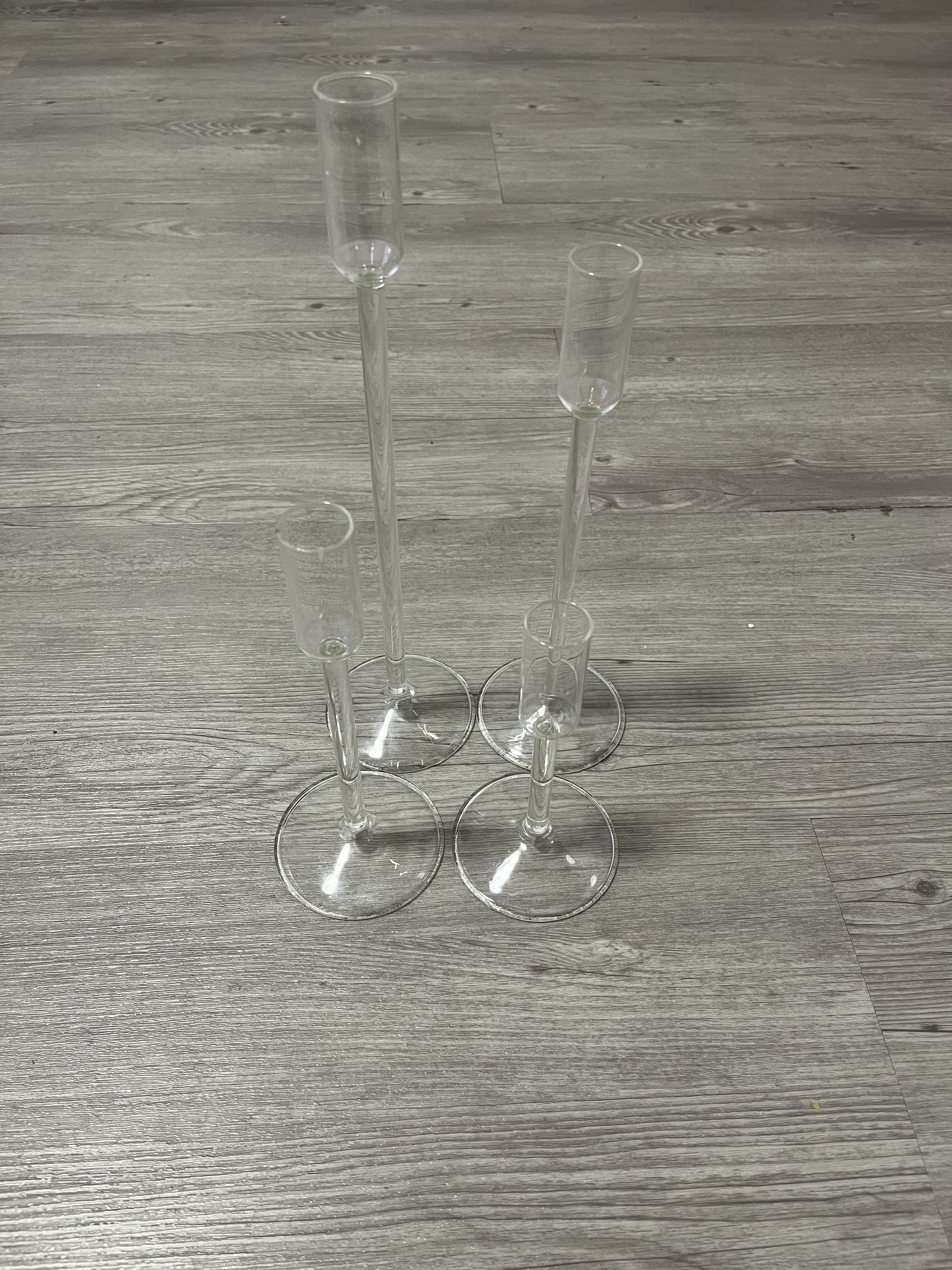 4er Set Kerzenhalter aus Glas (nur mit meinem Dekoservice leihbar)