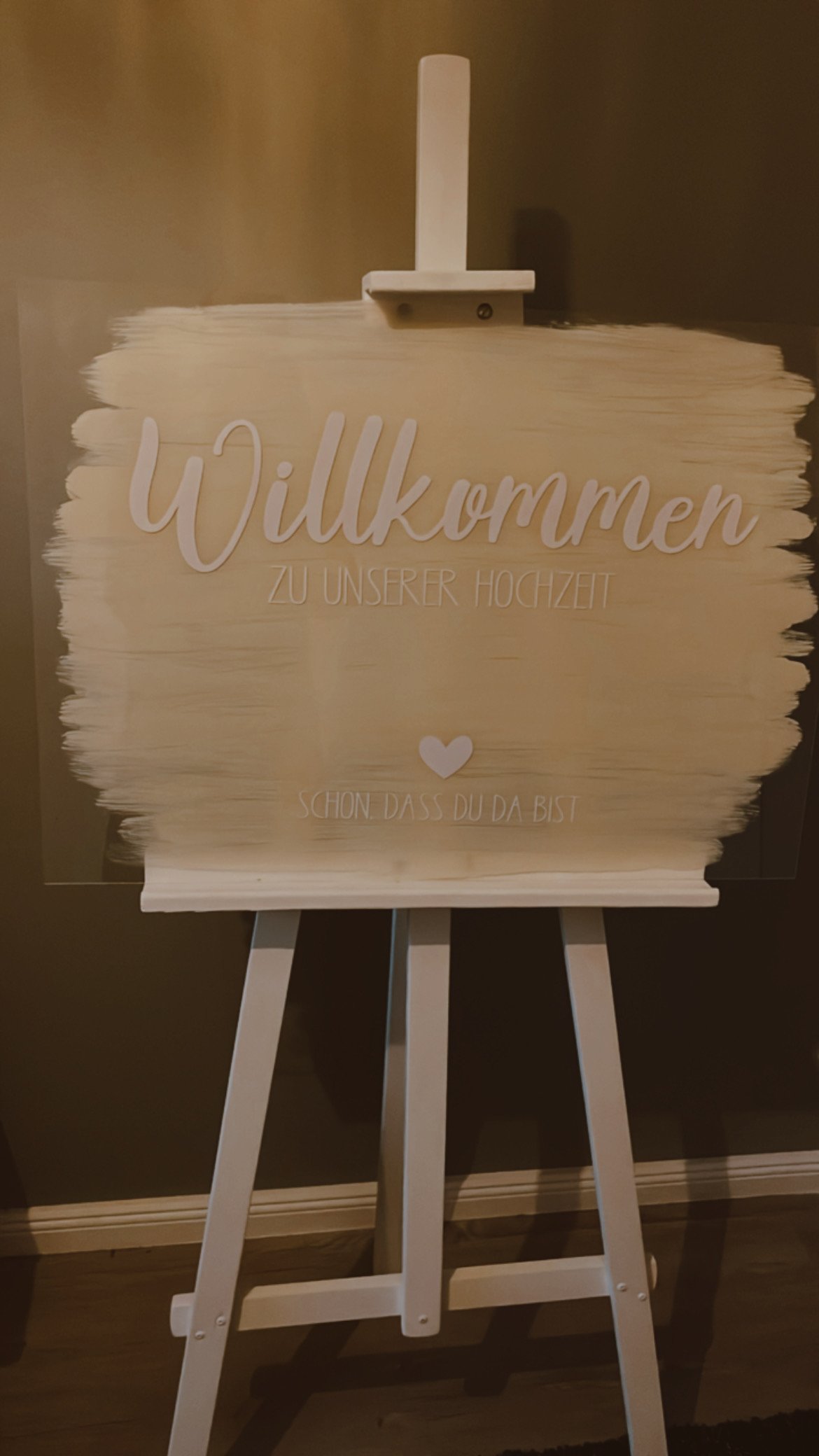 Acryl Willkommensschild in Beige