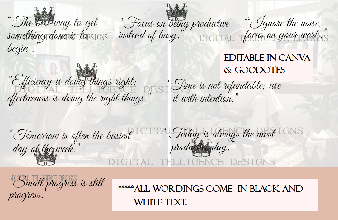 BLACK GIRL EMPOWERING PRODUCTIVITY MANIFEST IT AFFIRMATIONS 28JPG IMAGES PLUS  CUSTOMIZABLE BLACK PRE CROPPED PNGS & WHITE  TRANSPARENT PNGS C    OFFICIAL COPY BY DIGITAL TELLIGENCE DESIGNS.CO