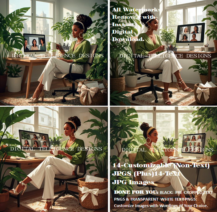 BLACK GIRL EMPOWERING PRODUCTIVITY MANIFEST IT AFFIRMATIONS 28JPG IMAGES PLUS  CUSTOMIZABLE BLACK PRE CROPPED PNGS & WHITE  TRANSPARENT PNGS  D  OFFICIAL COPY BY DIGITAL TELLIGENCE DESIGNS.CO