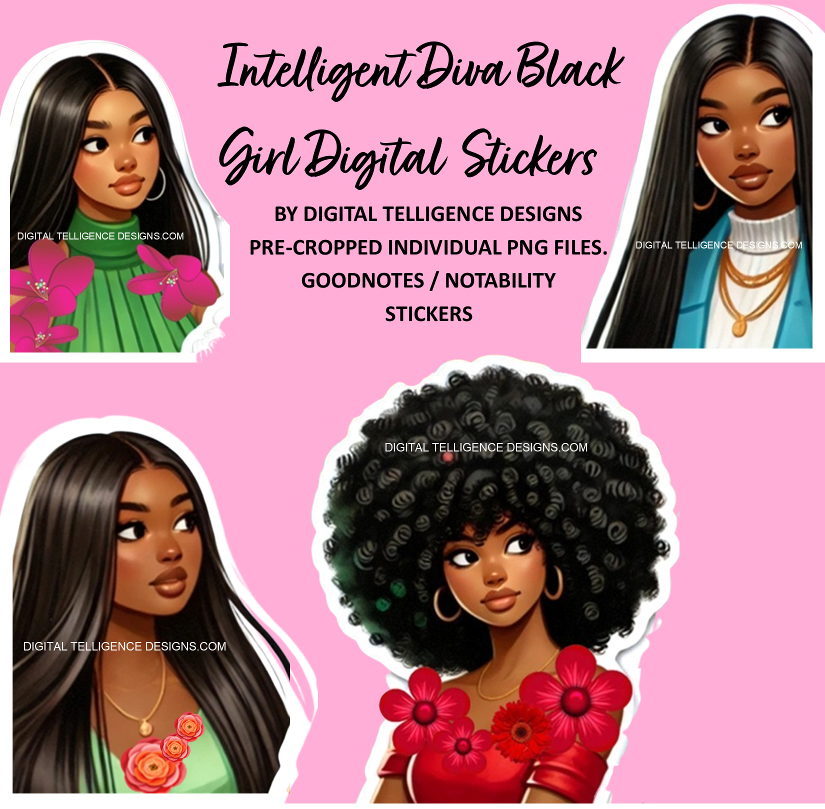 BLACK GIRL DIGITAL STICKERS