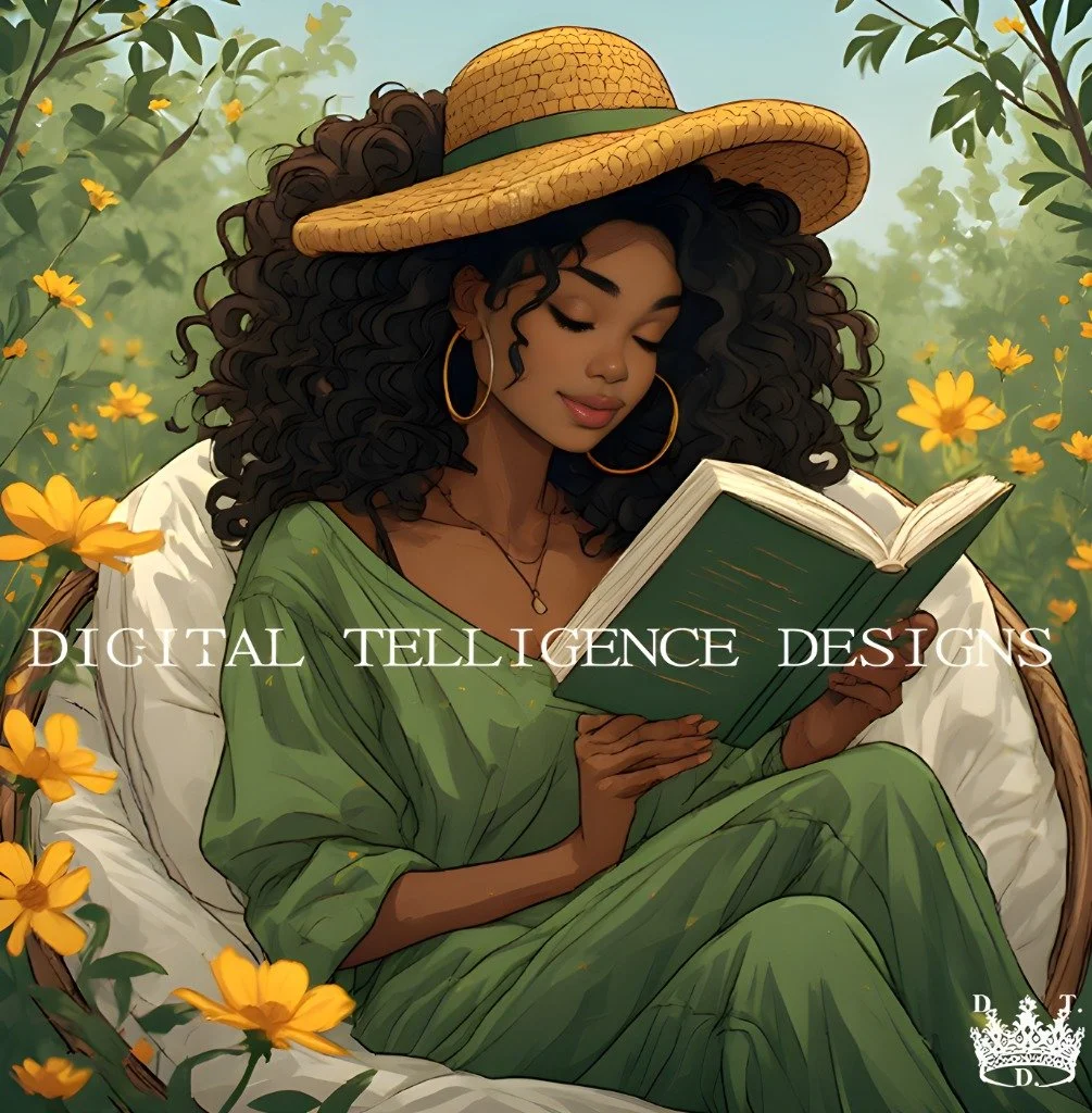 BLACK  GIRLS READING  IN THE SPRING AFFIRMATIONS 13 JPGS B OFFICIAL COPY   BY DIGITAL TELLIGENCE DESIGNS.COM.jpg