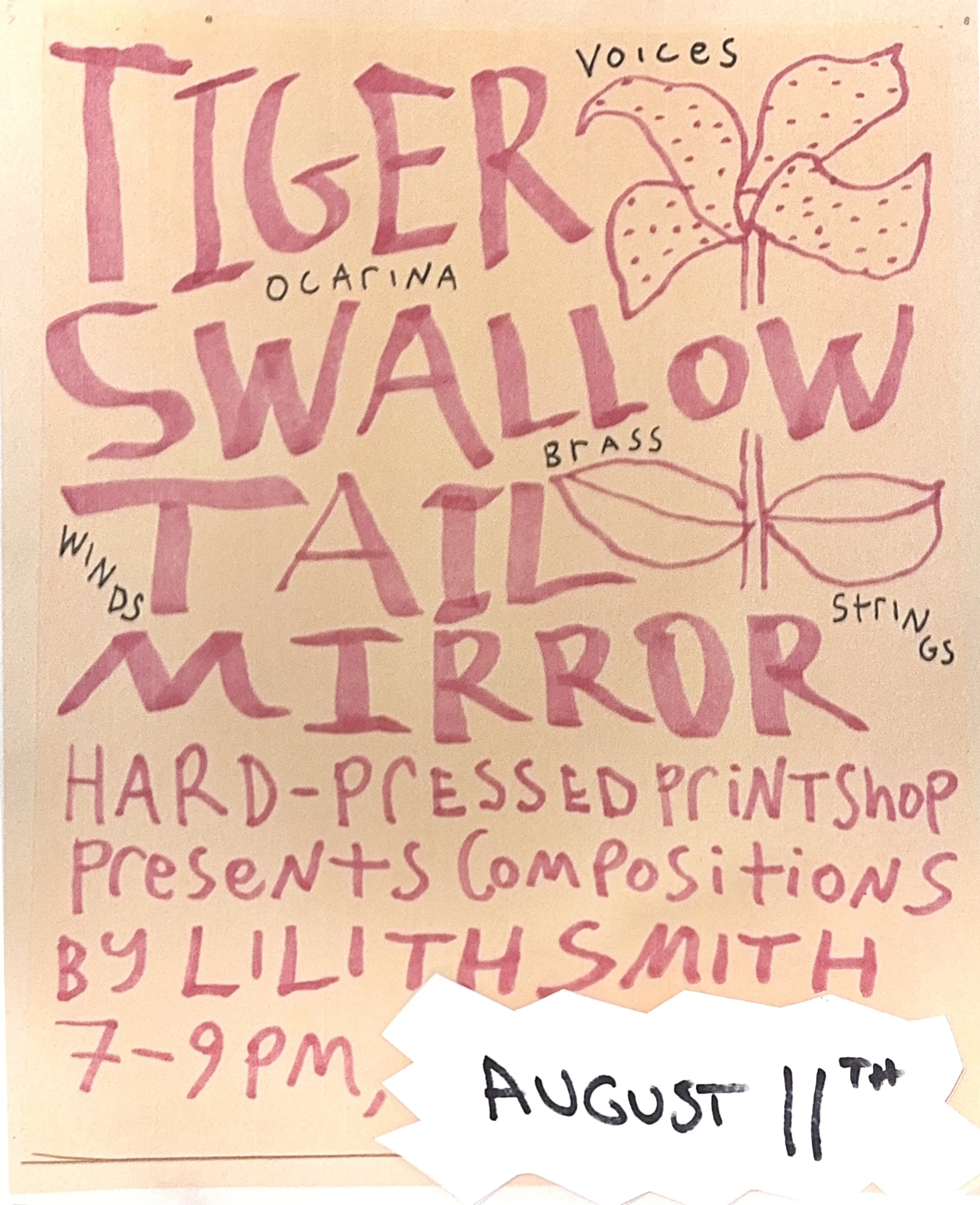 Tiger Swallow Tail Mirror: an evening of music with Lilith Smith