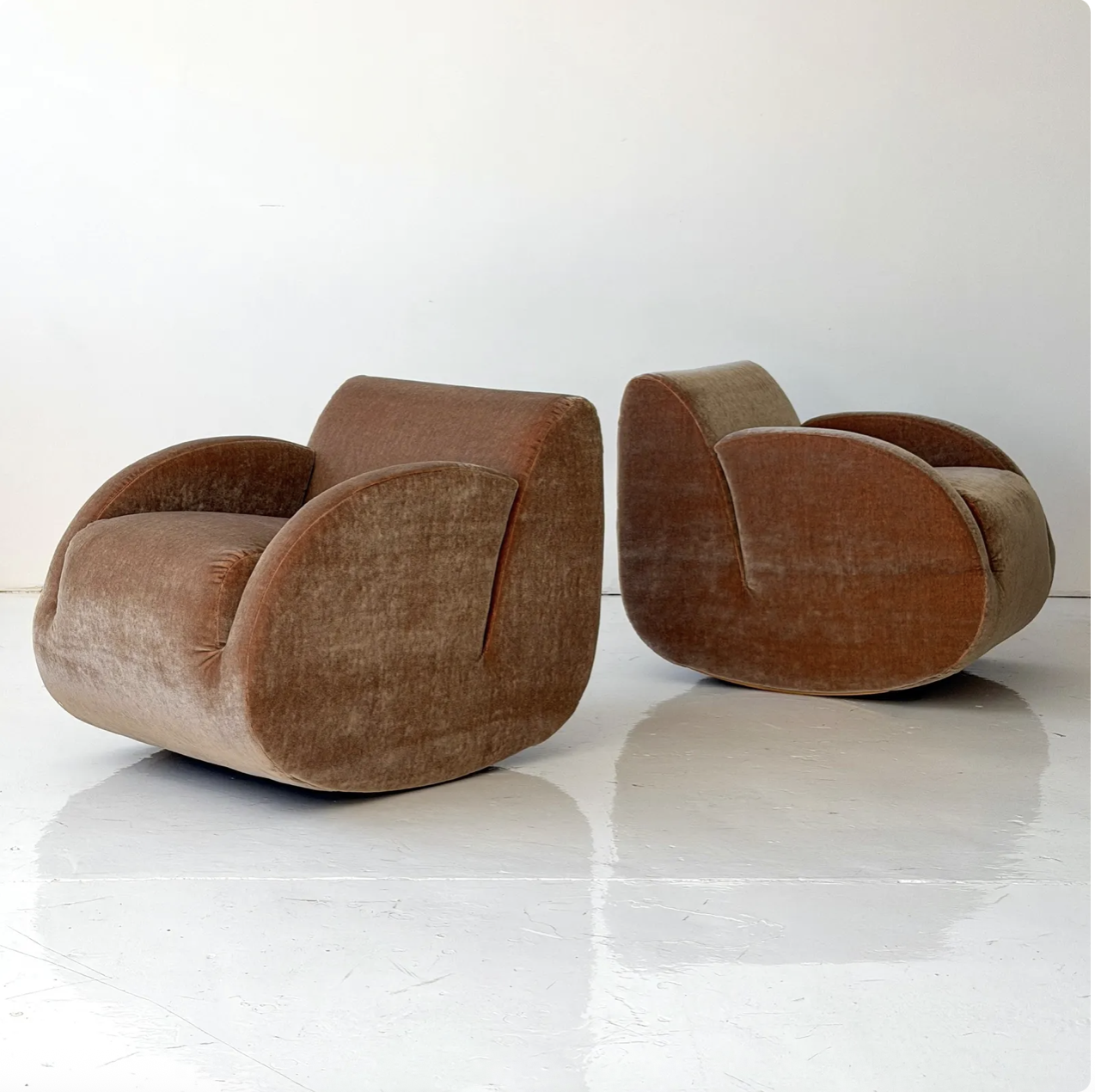 Vintage Deco Mohair Chairs by Kagan