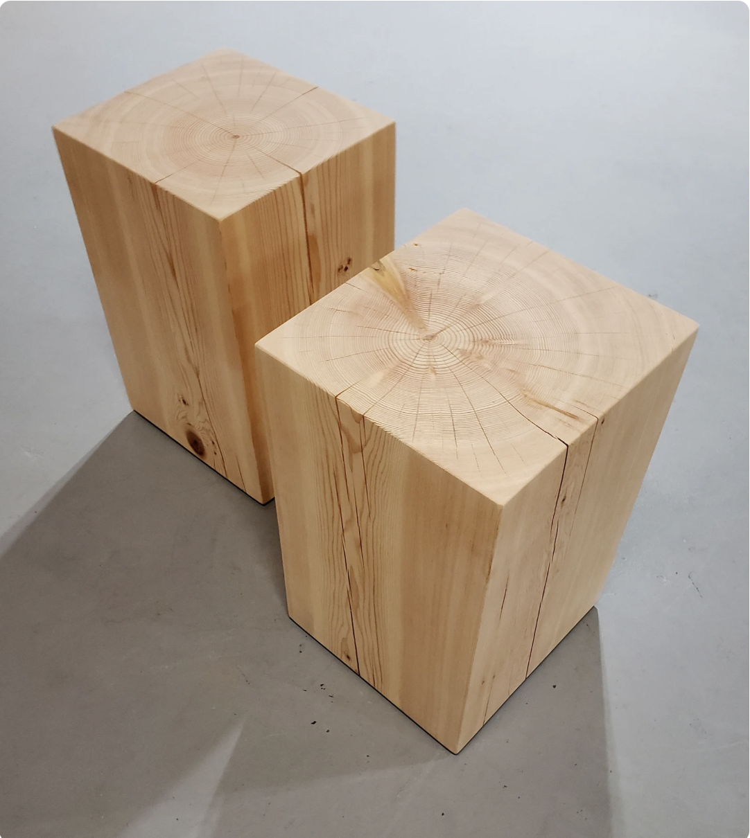 Wood Cube Side Table Plinths