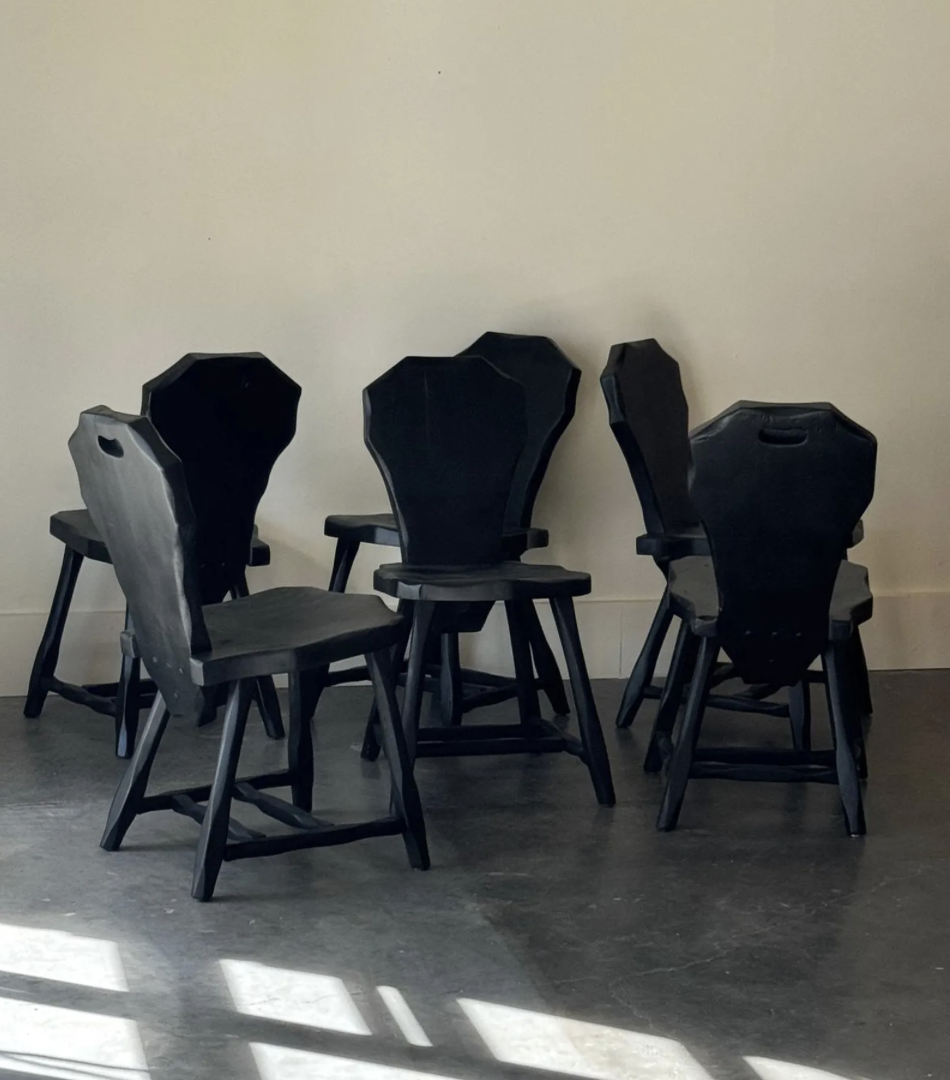 Black Brutalist Dining Chairs