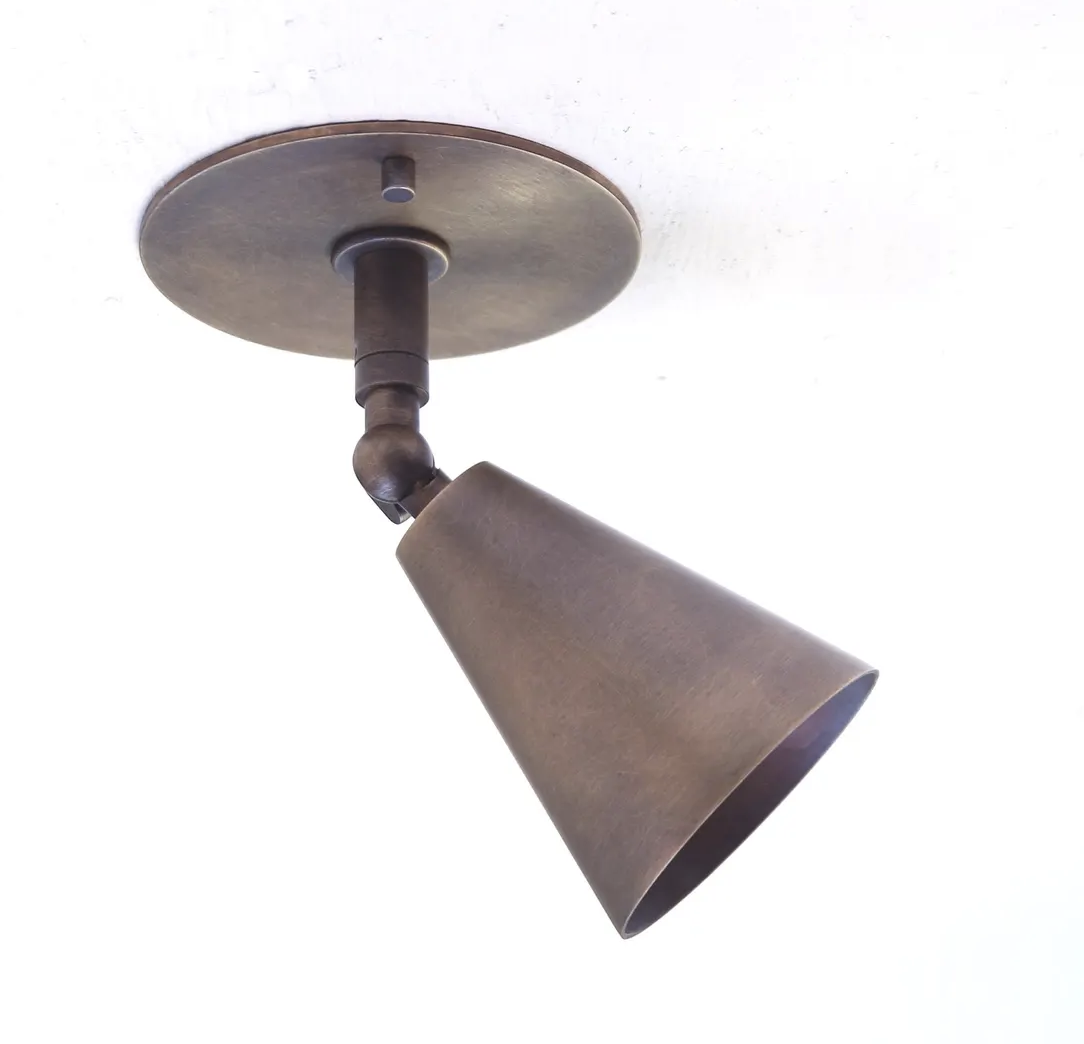 Aged Brass Conical Spot Light