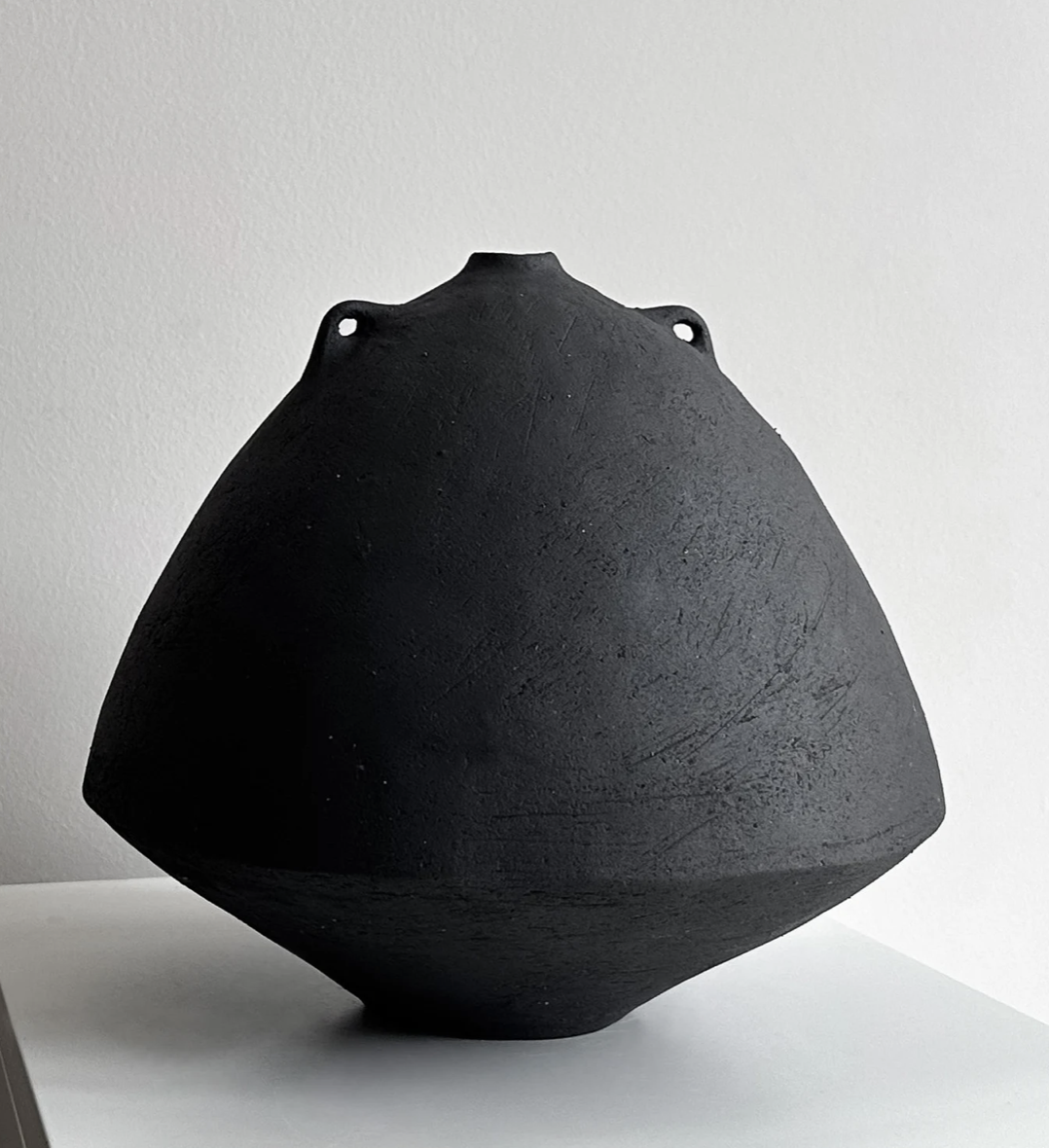 Modernist Sculptural Black Vase