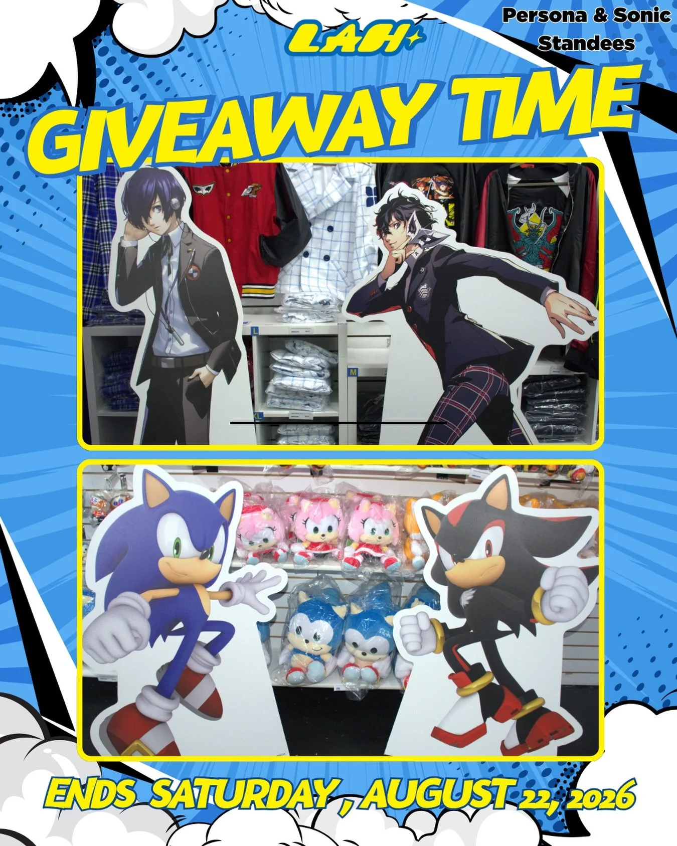 🌟 Little Akihabara Giveaway Time! 🌟
Enter for a chance to win a standee!! 

HOW TO ENTER - 
🌀Like this post
🌀Follow @littleakihabarala and @SEGA on Instagram
🌀Comment (1) Standee you want and tag (2) friends in the comments 

‼️Guidelines - 
&bu