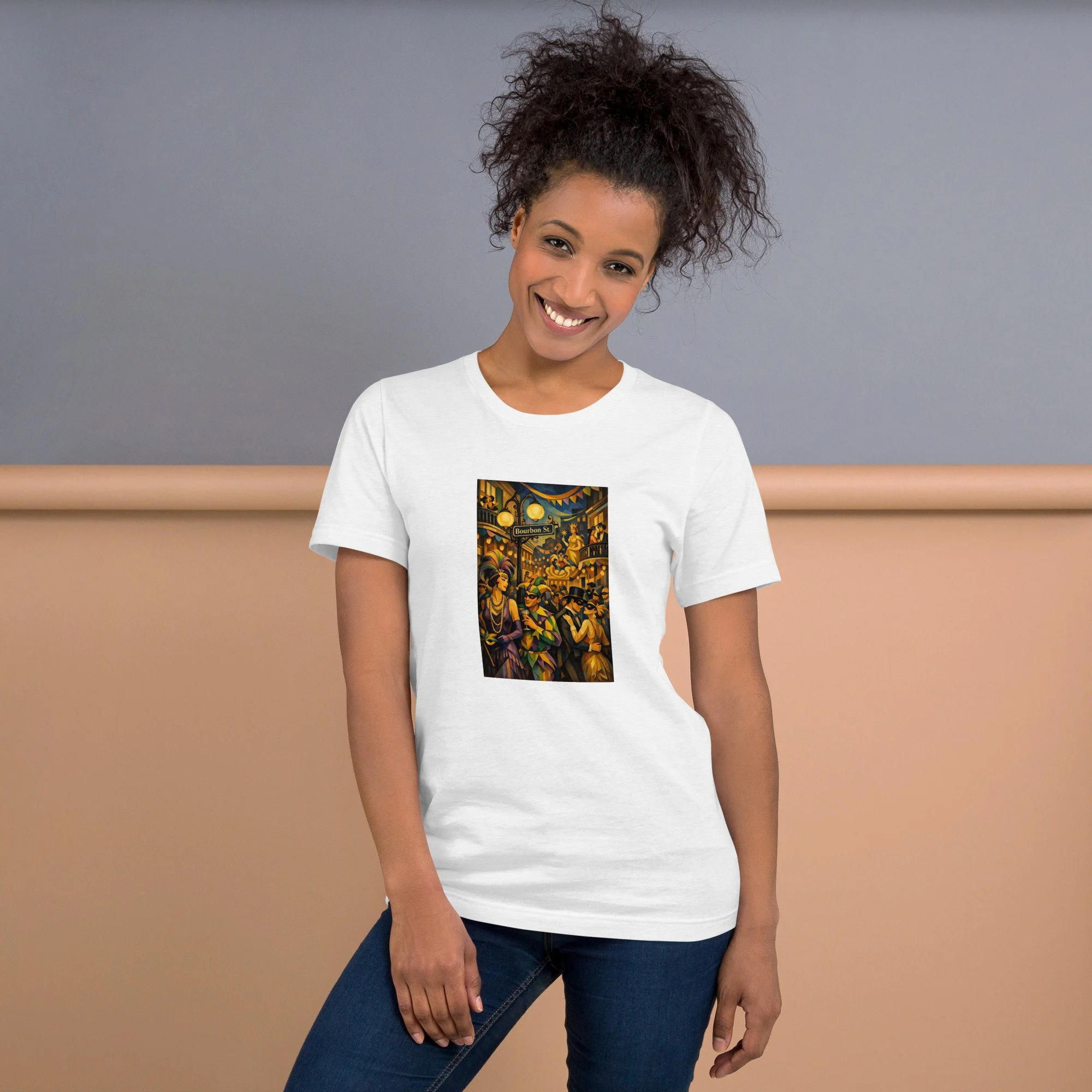 Mardi Gras Art Deco Unisex T-Shirt (SHIPS FROM PRINTFUL)