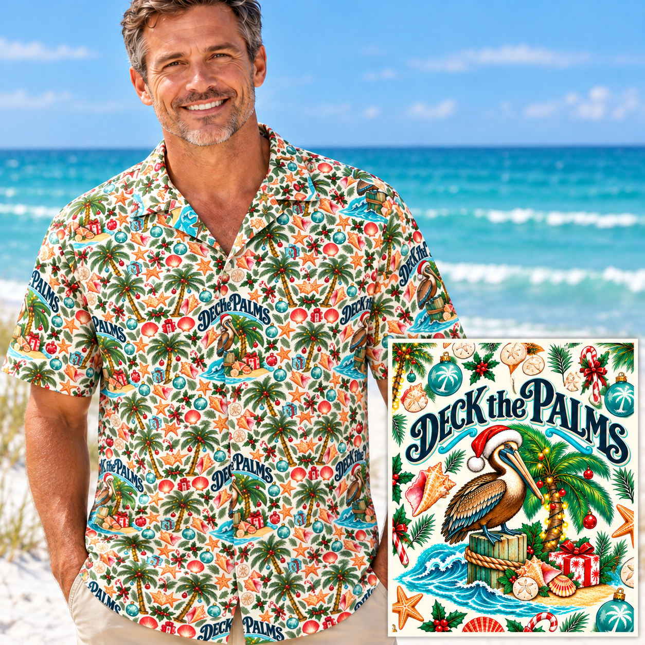 Deck The Palms Christmas Hawaiian Shirt