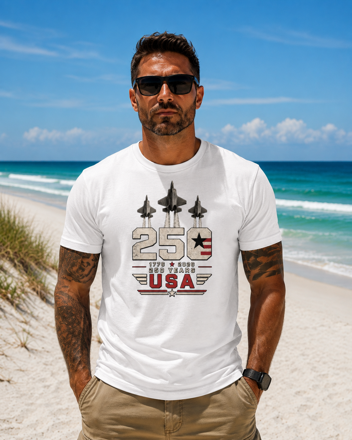 250 USA Military Style Tee