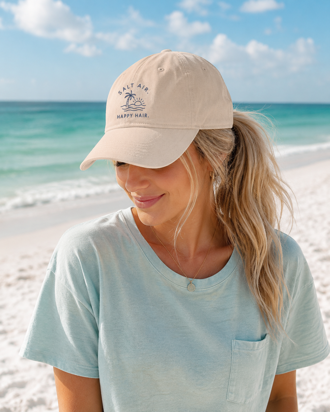 Salt Air Happy Hair™ Minimalist Beach Washed Cap