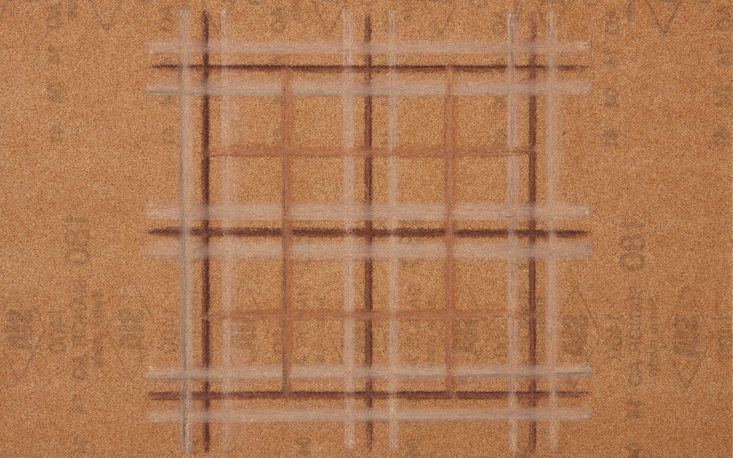 Manners (180 Grit) 2025
Teak, sycamore, rosewood on 180 grit sandpaper, magnets, oak mount
