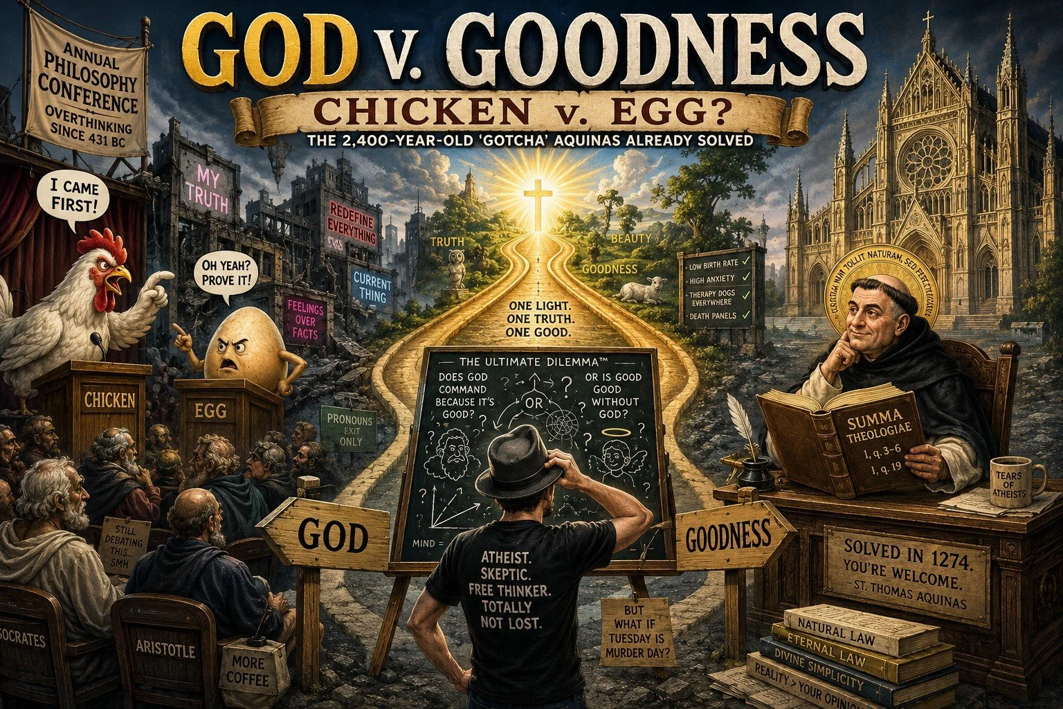 God v. Goodness - Chicken v. Egg?
