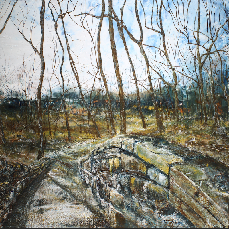 Trail Marks
encaustic on panel
48'' x 48''
