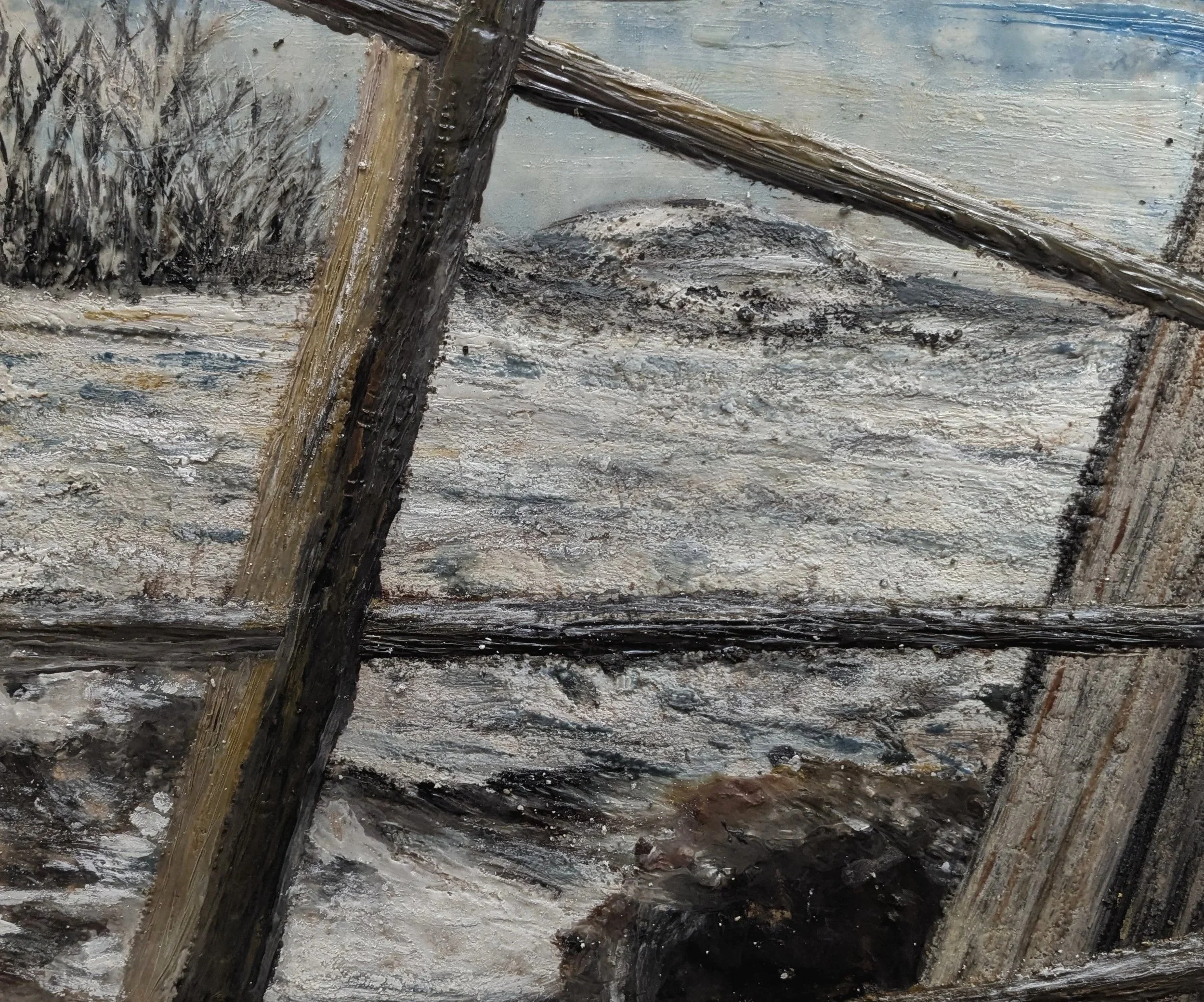 Slow and Snow
encaustic on paperboard
14’’ x 16’’